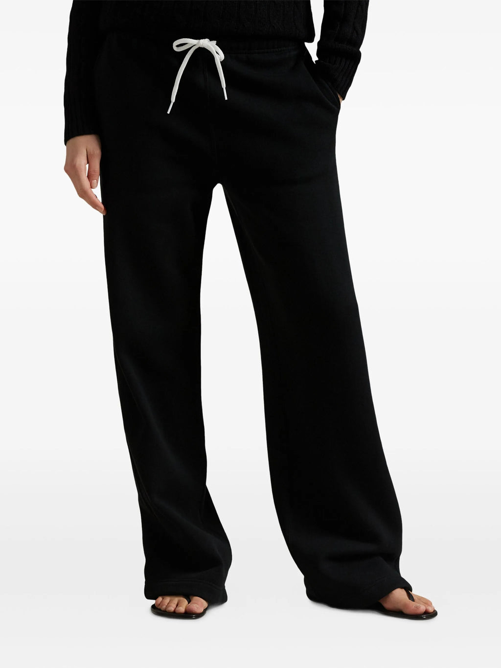 RALPH LAUREN WOMEN Drawstring Wide-Leg Tracksuit Bottoms Polo Blackmen's pants