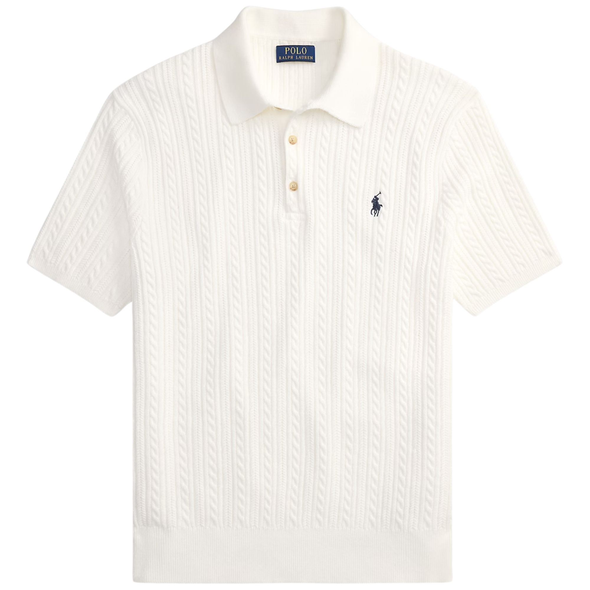Polo Ralph Lauren Cable-Knit Cotton Polo Shirt - White Men’s shirt