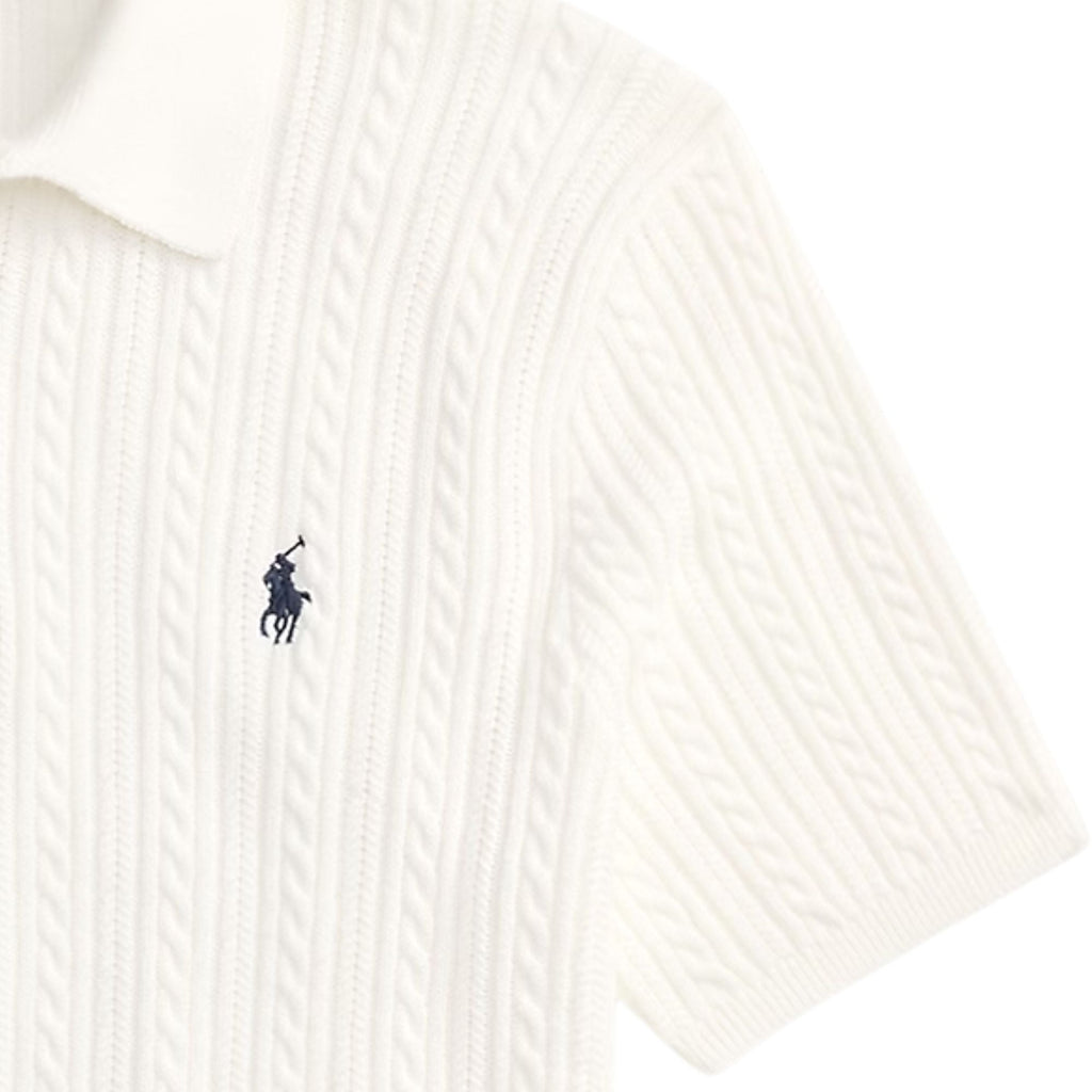 Polo Ralph Lauren Cable-Knit Cotton Polo Shirt - White Men’s shirt