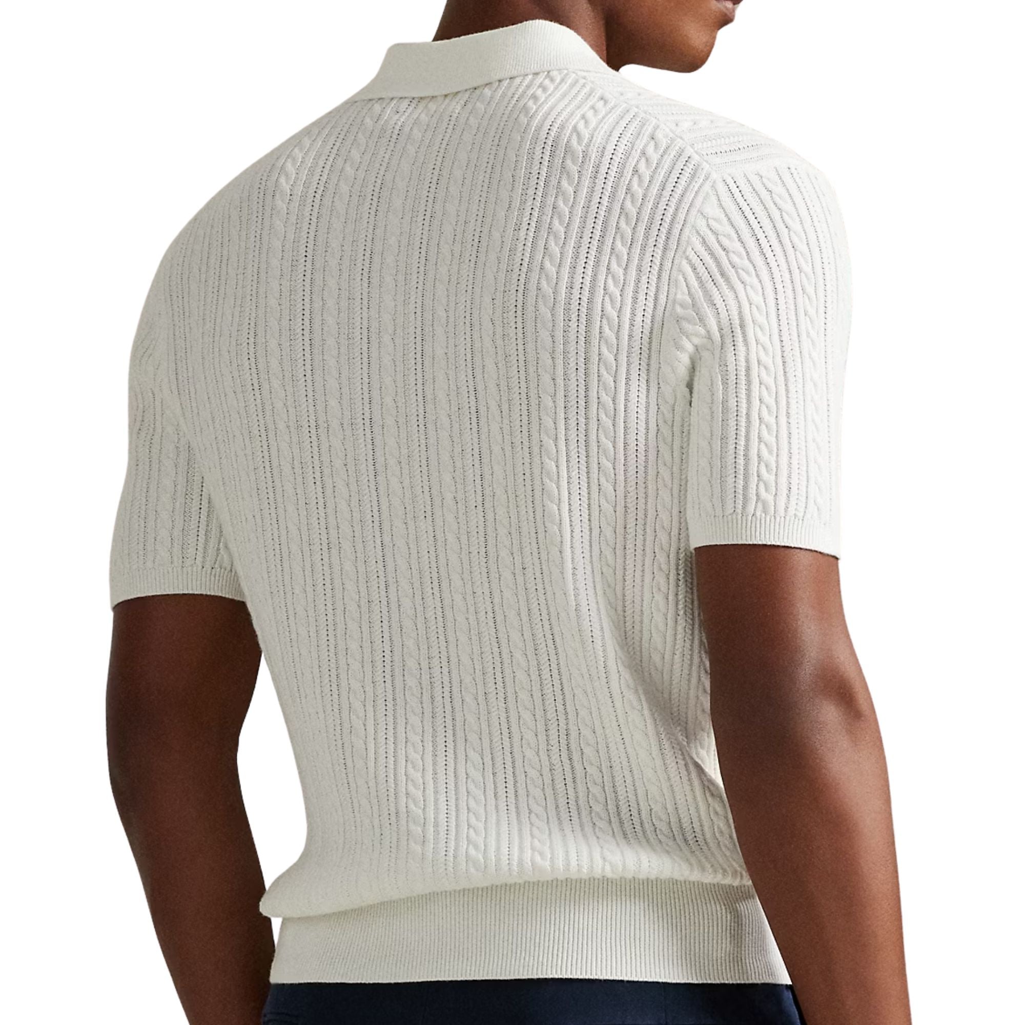 Polo Ralph Lauren Cable-Knit Cotton Polo Shirt - White Men’s shirt