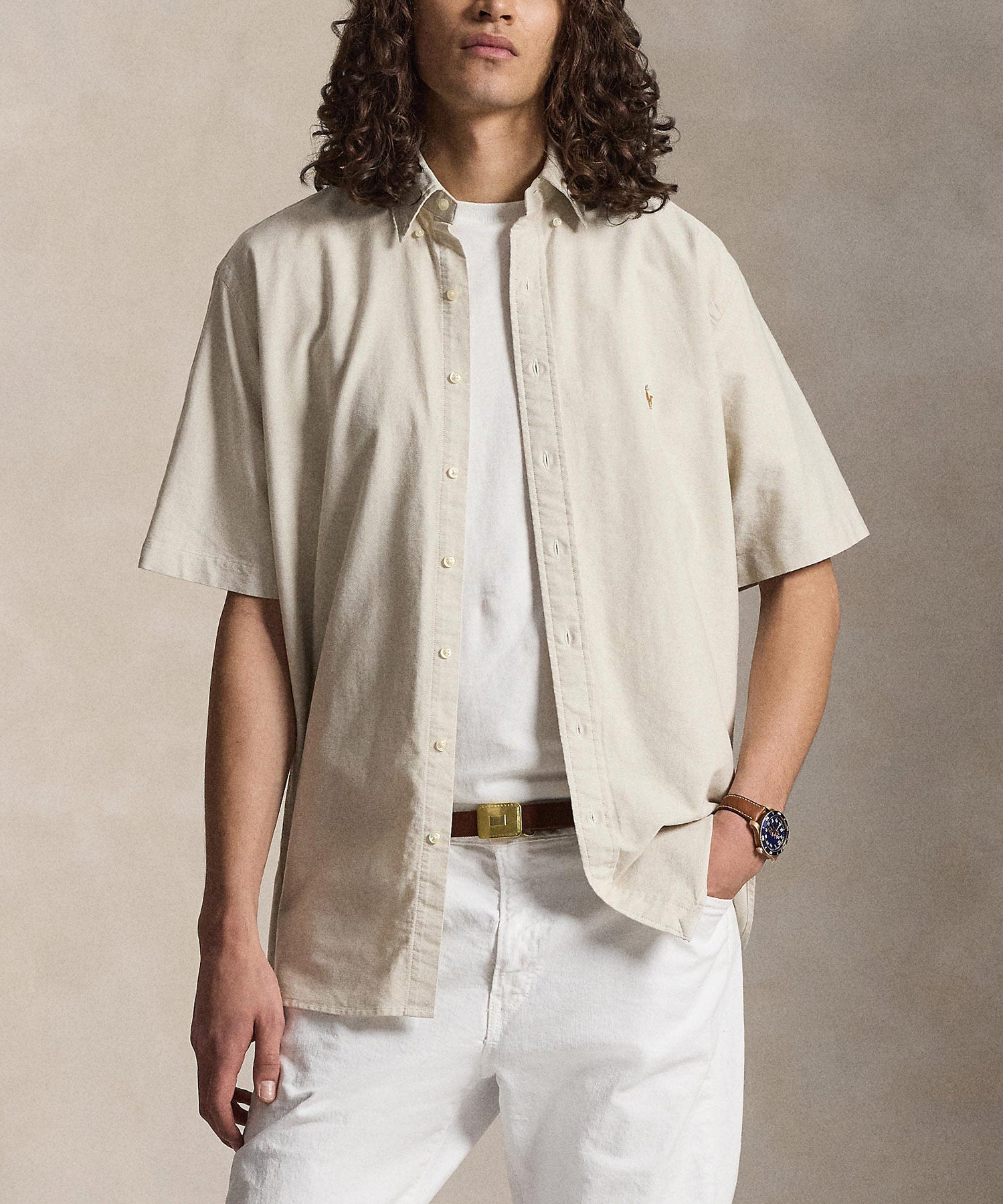 Polo Ralph Lauren Short Sleeve Solid Oxford Sport Shirt Men’s shirt
