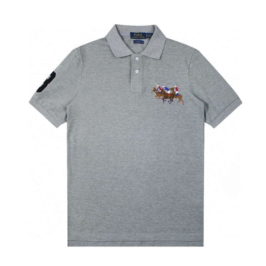 🌫️ Polo Ralph Lauren – Grey Classic Fit (Triple Players) Men’s shirt