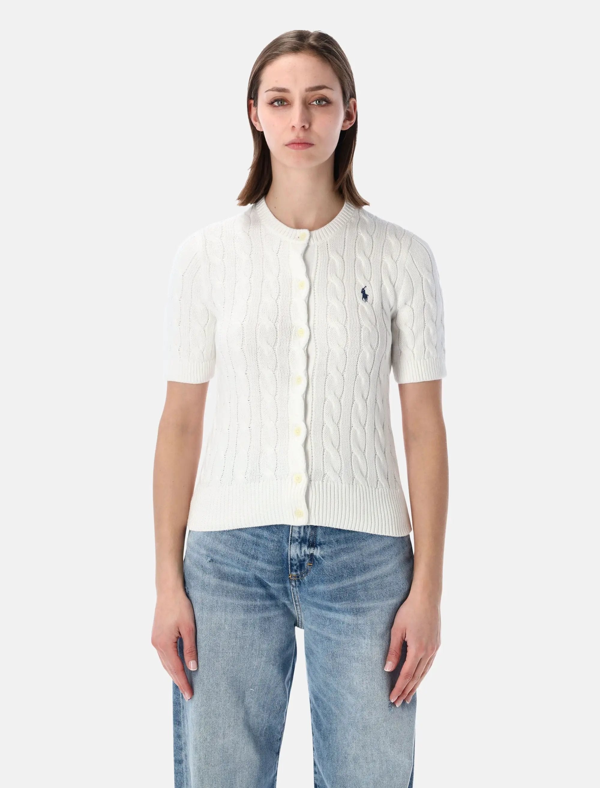 Polo Ralph Lauren cable-knit cotton cardigan shirt