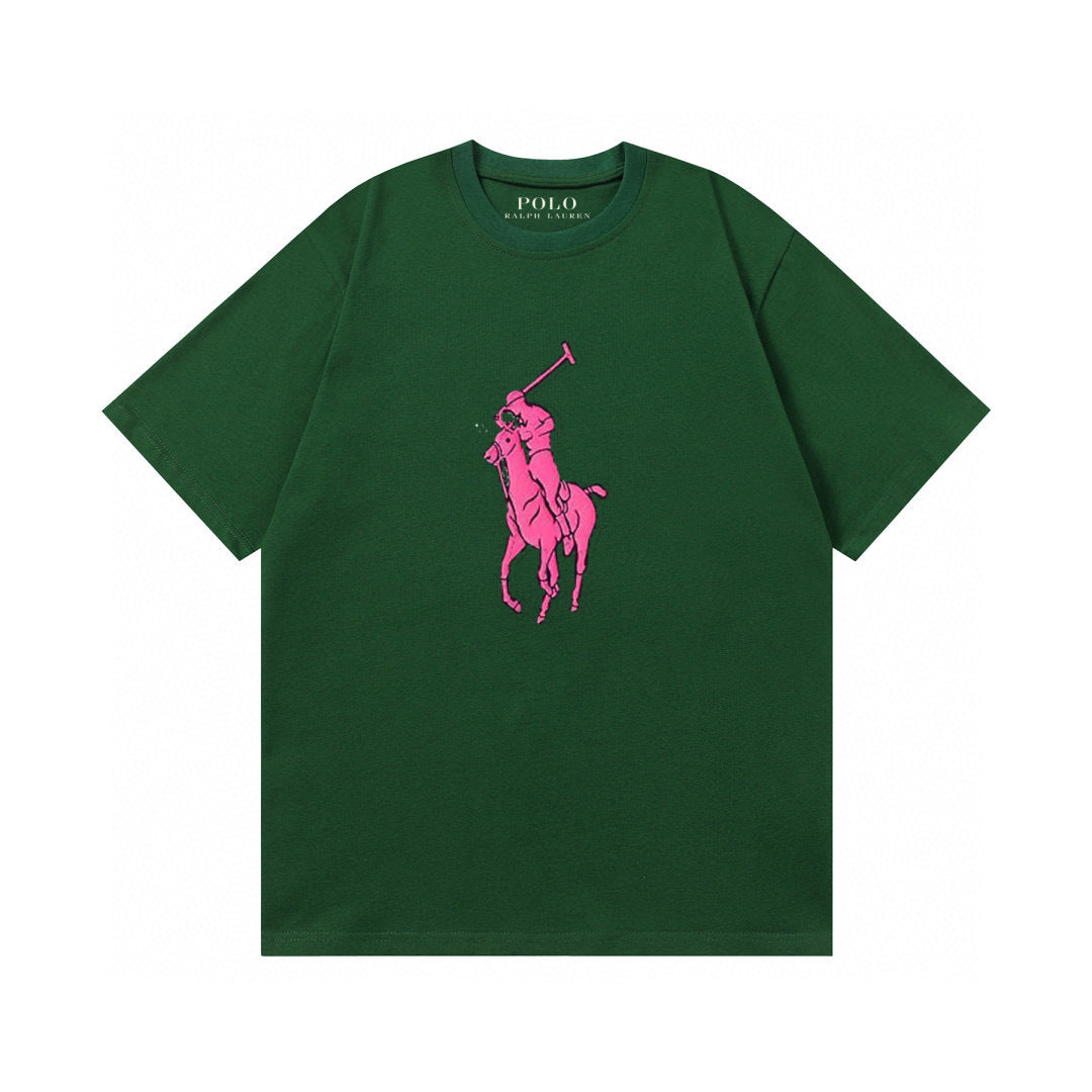 Ralph Lauren T Shirts Cotton Label Short Sleeve Solid Color Men’s shirt