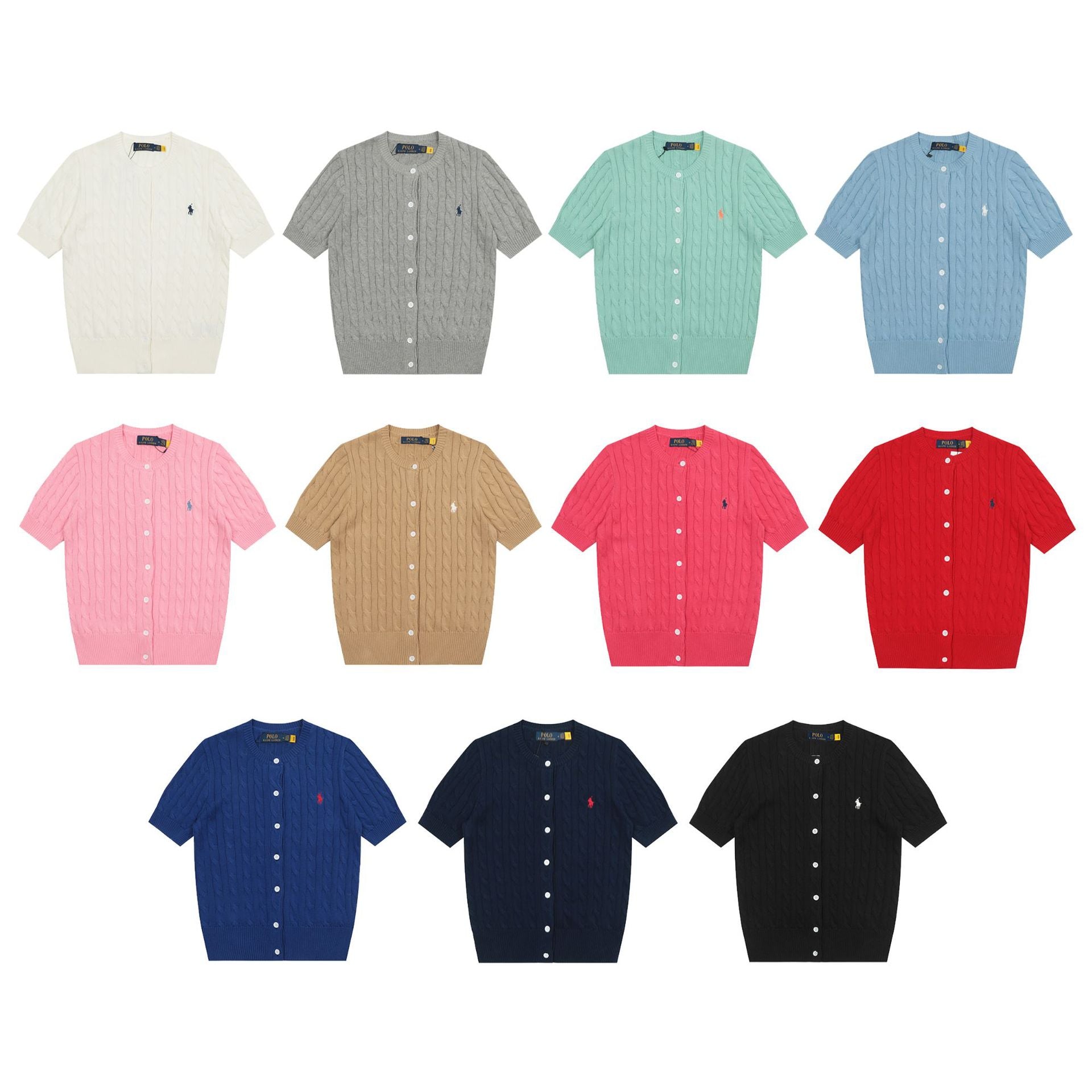 Ralph Lauren Knitted sweaters Ralph Lauren Knitted Short Sleeved Shirt RL Ralph Pony Standard POLO Short Sleeve Knitted Sweater Cardigan T-Shirt Men’s shirt