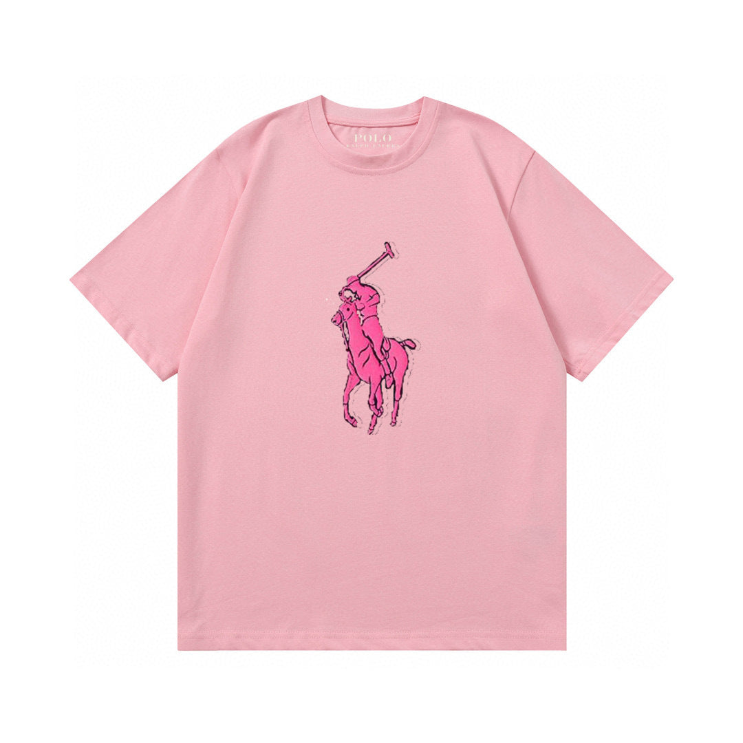 Ralph Lauren T Shirts Cotton Label Short Sleeve Solid Color Men’s shirt