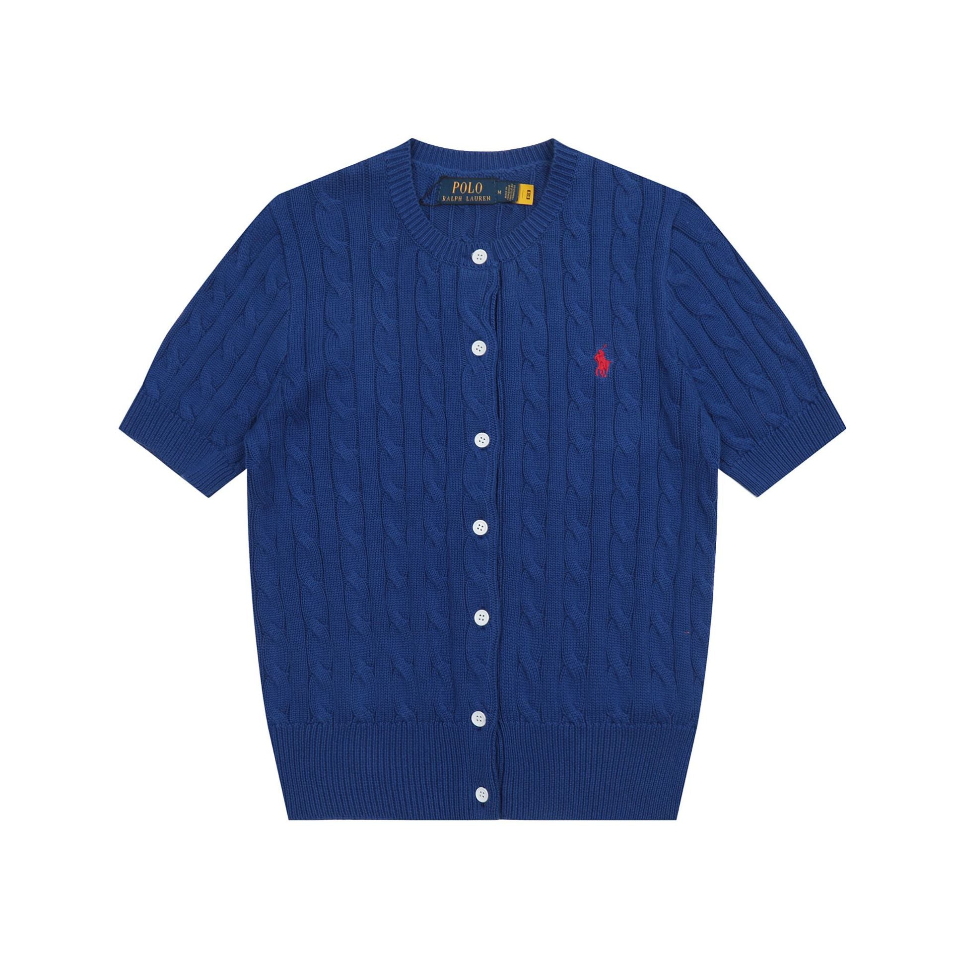 Ralph Lauren Knitted sweaters Ralph Lauren Knitted Short Sleeved Shirt RL Ralph Pony Standard POLO Short Sleeve Knitted Sweater Cardigan T-Shirt Men’s shirt