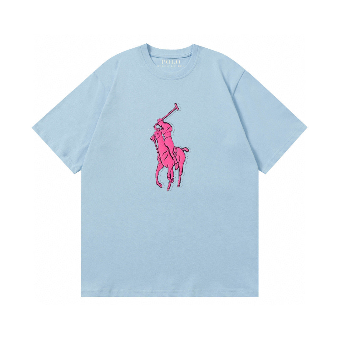 Ralph Lauren T Shirts Cotton Label Short Sleeve Solid Color Men’s shirt