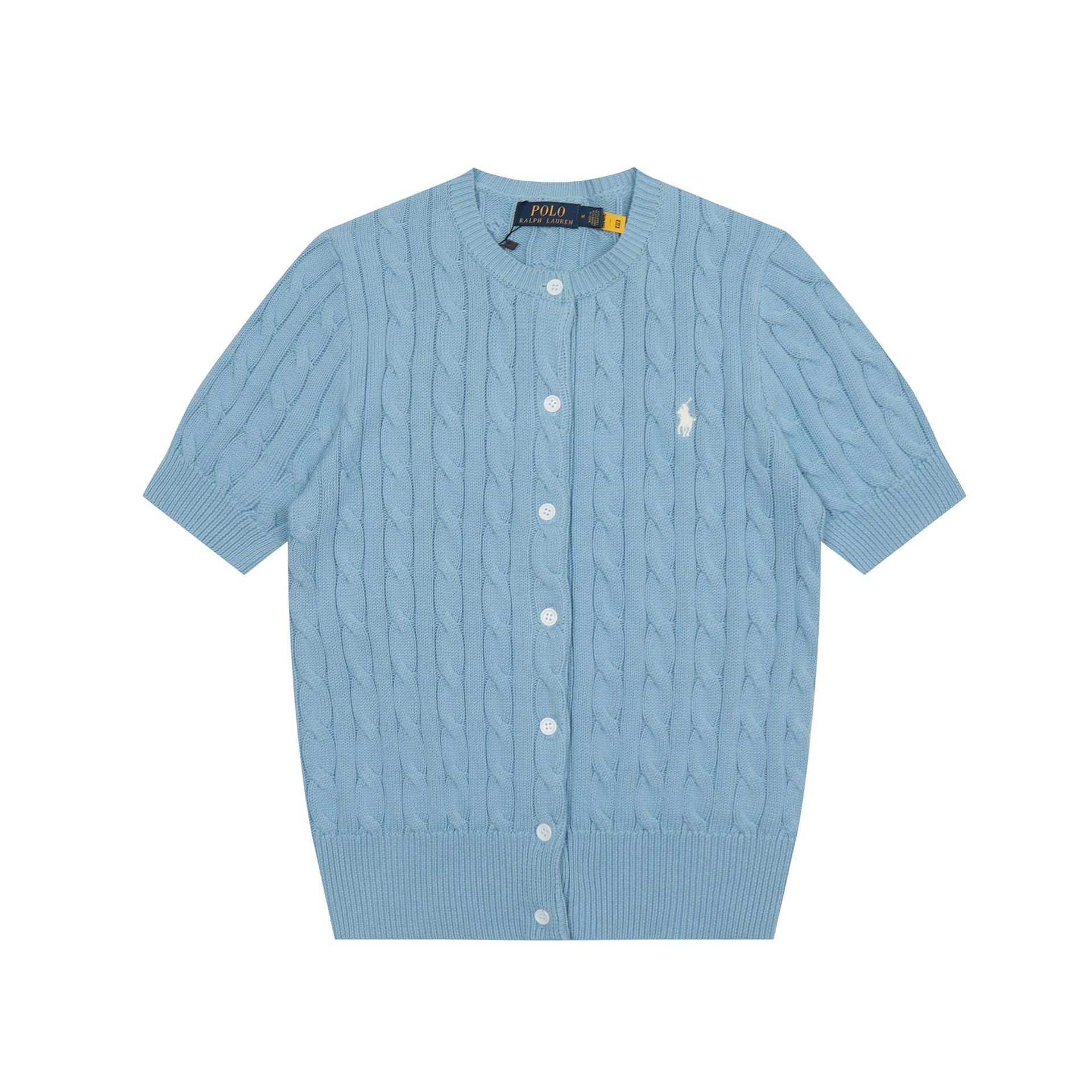 Ralph Lauren Knitted sweaters Ralph Lauren Knitted Short Sleeved Shirt RL Ralph Pony Standard POLO Short Sleeve Knitted Sweater Cardigan T-Shirt Men’s shirt