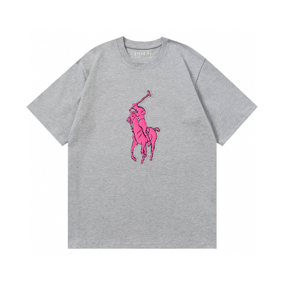 Ralph Lauren T Shirts Cotton Label Short Sleeve Solid Color Men’s shirt