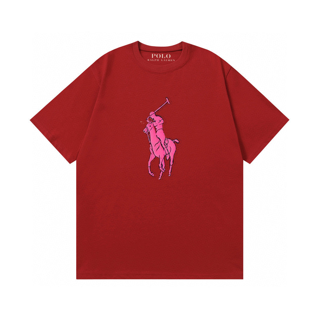 Ralph Lauren T Shirts Cotton Label Short Sleeve Solid Color