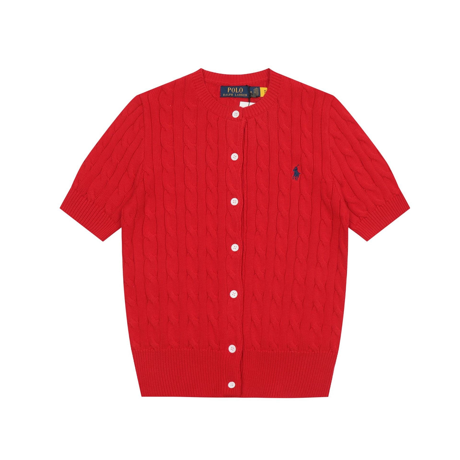 Ralph Lauren Knitted sweaters Ralph Lauren Knitted Short Sleeved Shirt RL Ralph Pony Standard POLO Short Sleeve Knitted Sweater Cardigan T-Shirt Men’s shirt