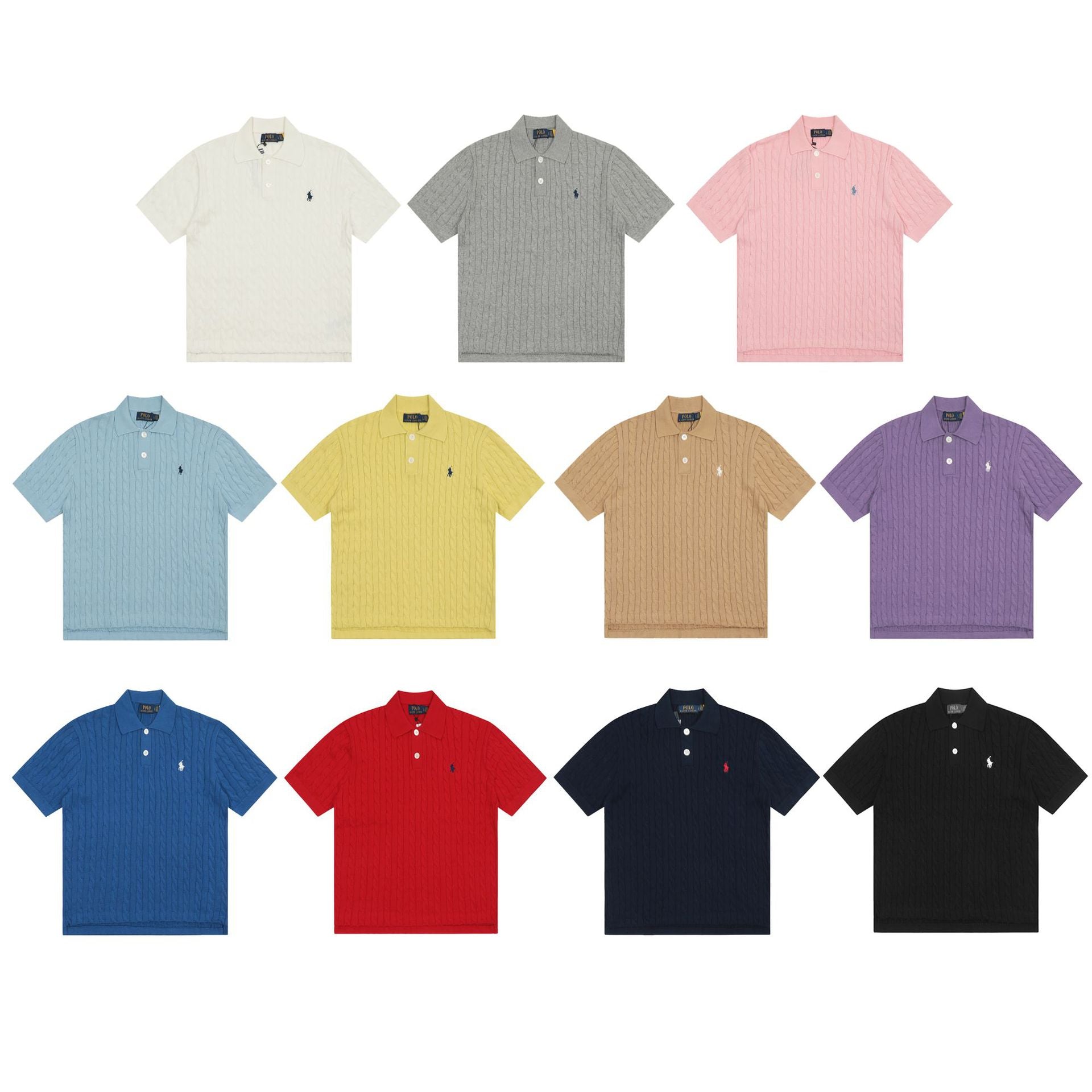 Ralph Lauren Knitted sweaters Ralph Lauren Knitted Short Sleeved Shirt POLO Lapel Knitted Short Sleeve Small Twist Lapel T-Shirt Men’s shirt