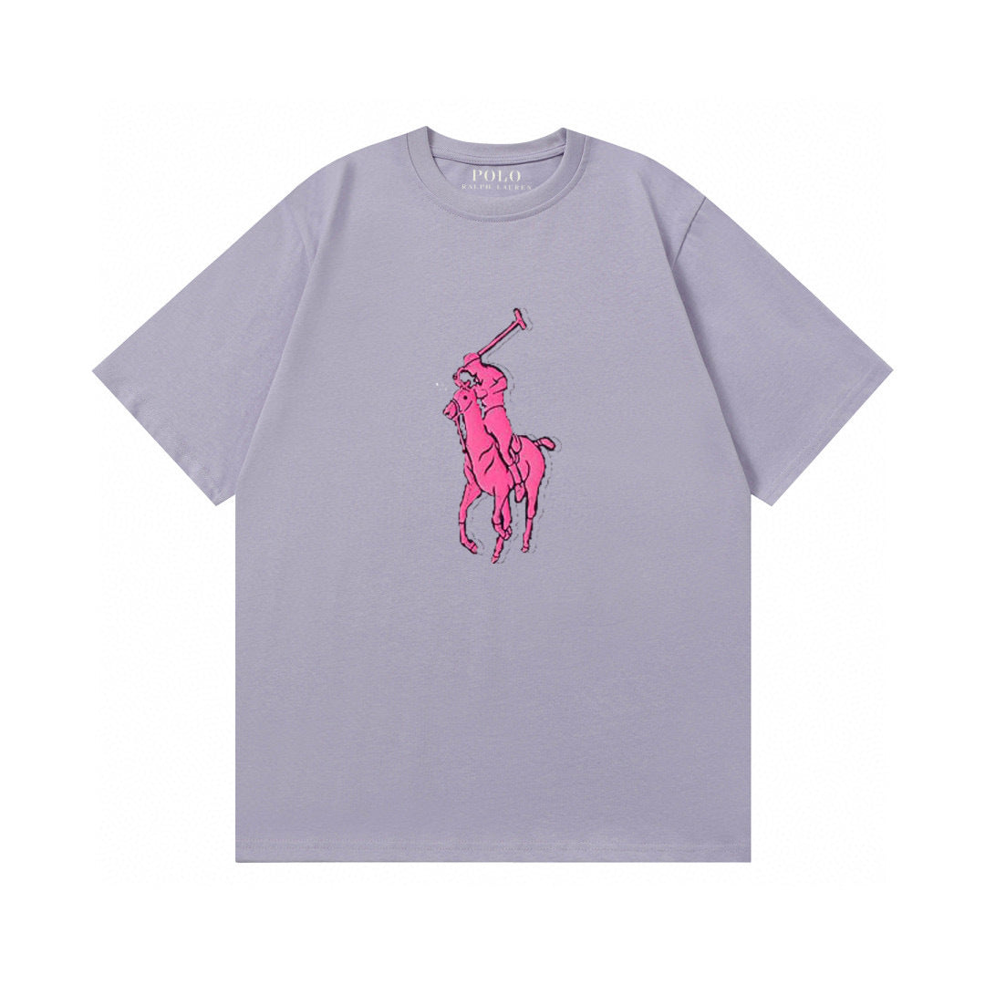 Ralph Lauren T Shirts Cotton Label Short Sleeve Solid Color Men’s shirt