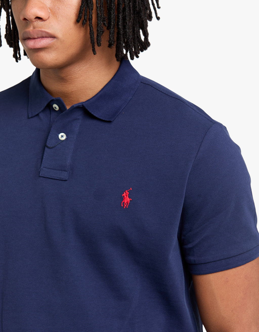 Custom Slim Fit Mesh S/S Polo Shirt - Newport Navy/C3870 Men’s shirt