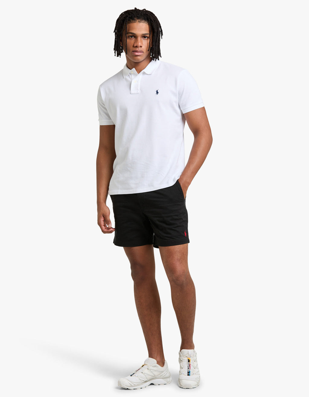 Custom Slim Fit Mesh S/S Polo Shirt - White Men’s shirt