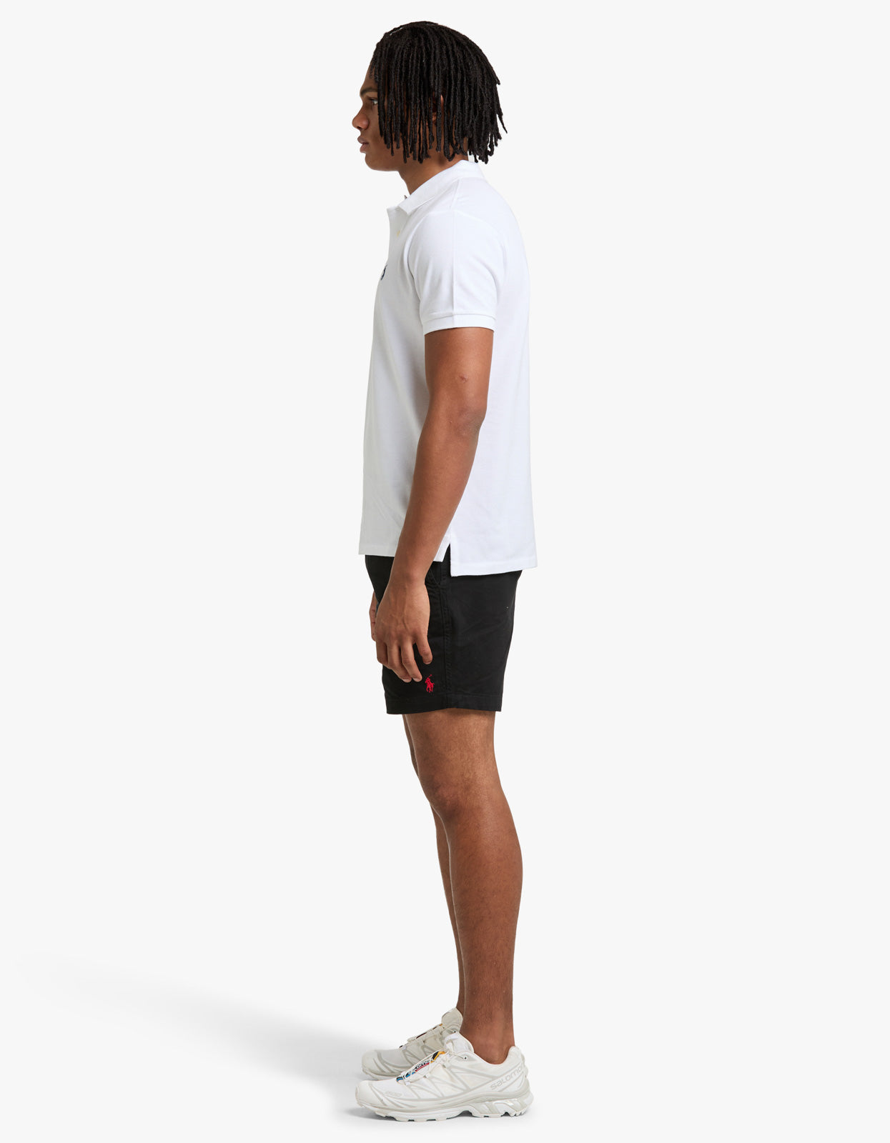 Custom Slim Fit Mesh S/S Polo Shirt - White Men’s shirt