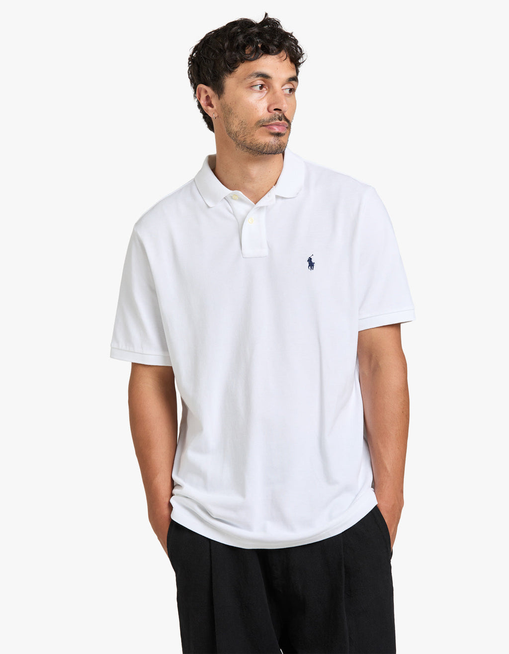 Classic Fit Mesh S/S Polo Shirt - White Men’s shirt