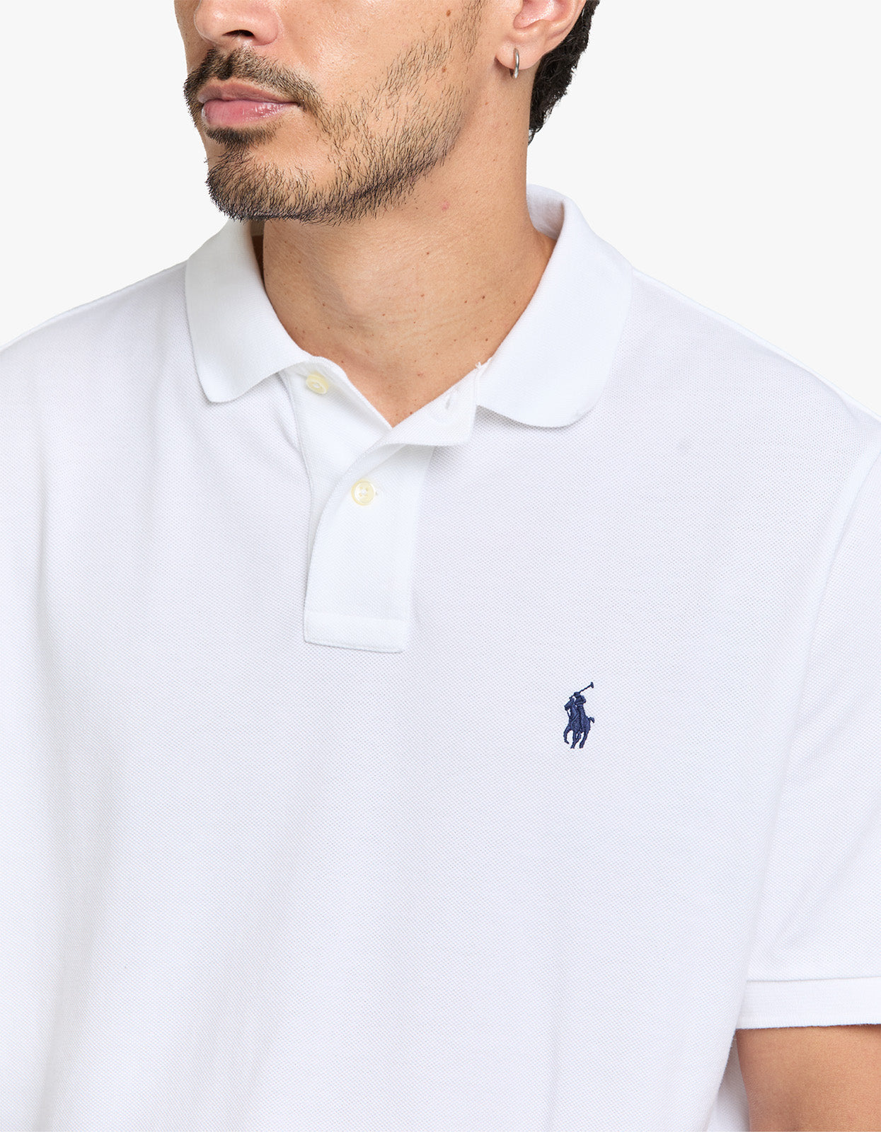 Classic Fit Mesh S/S Polo Shirt - White Men’s shirt
