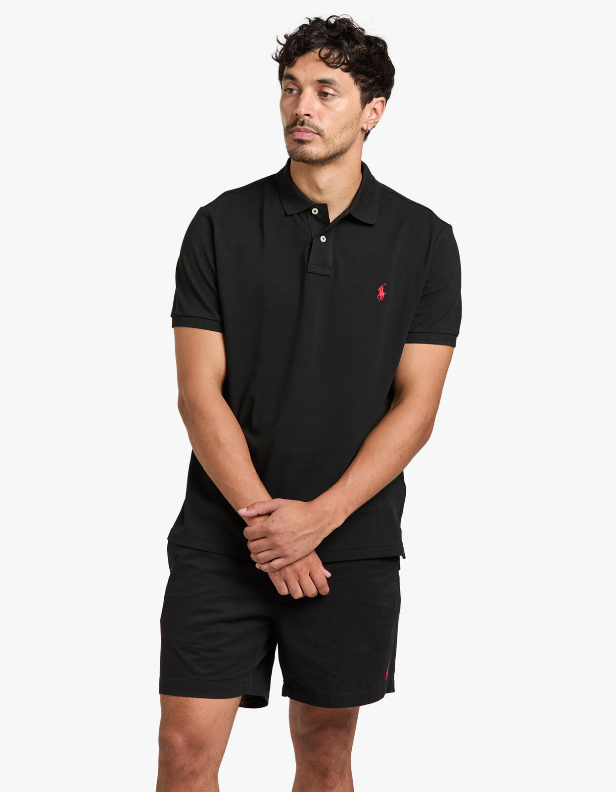 Custom Slim Fit Mesh S/S Polo Shirt - Polo Black/C3870 Men’s shirt
