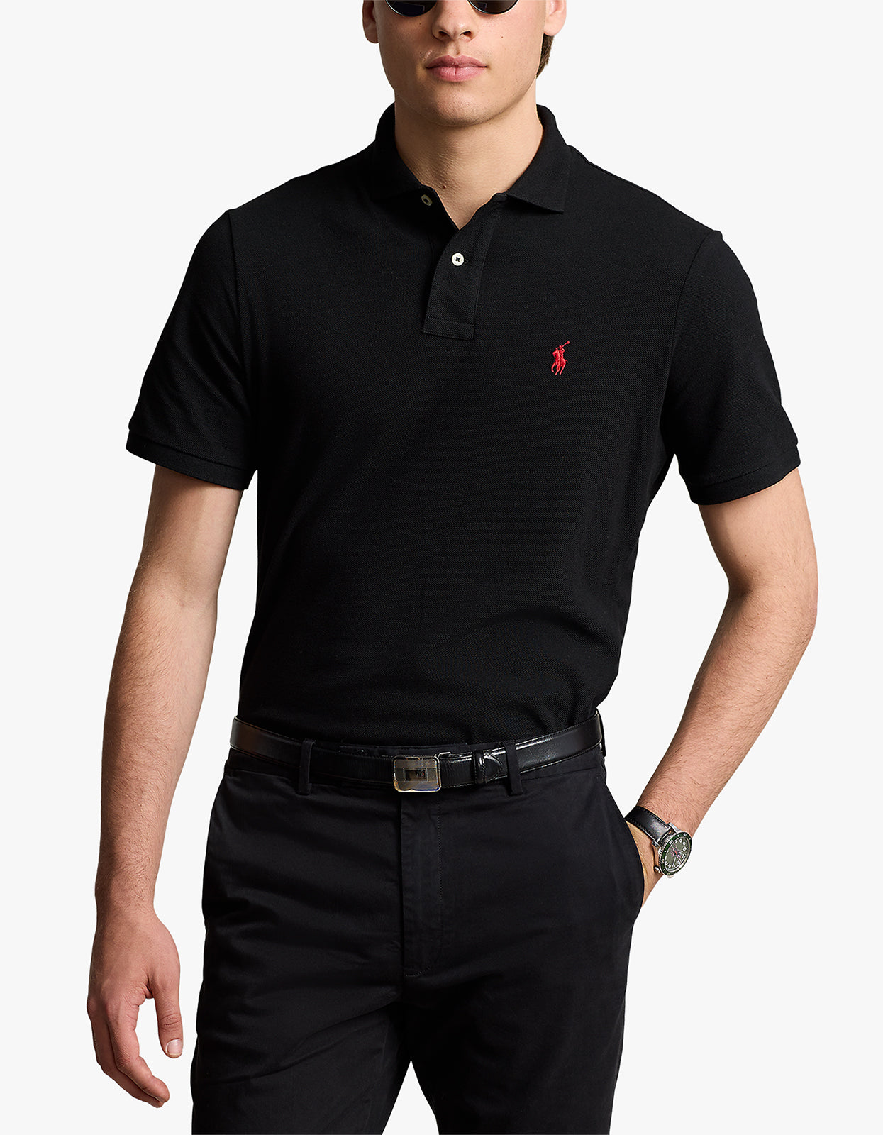 Classic Fit Mesh S/S Polo Shirt - Polo Black/C3870 Men’s shirt