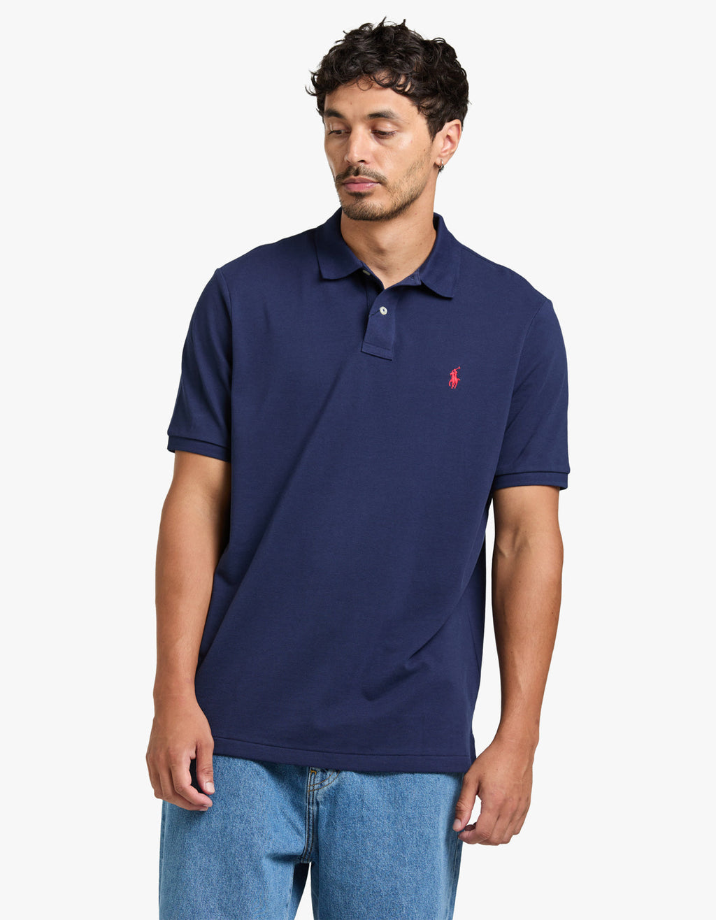 Classic Fit Mesh S/S Polo Shirt - Newport Navy Men’s shirt