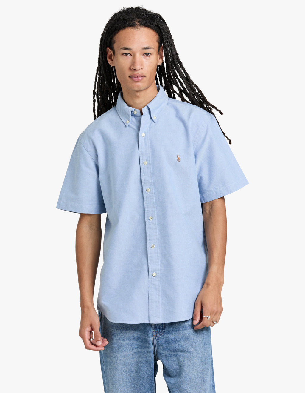 Custom Fit Short Sleeve Sport Shirt - BSR Blue Men’s shirt