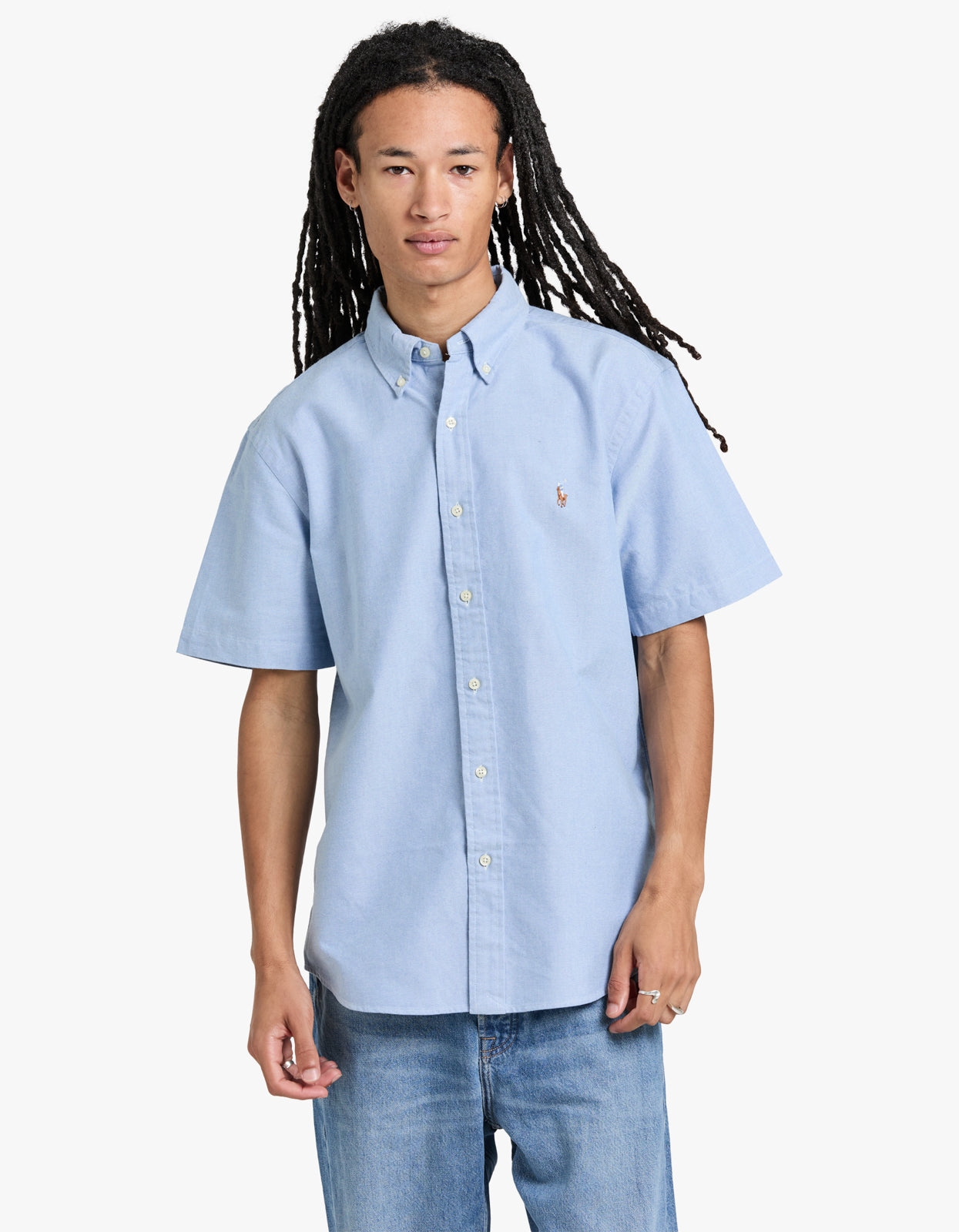 Custom Fit Short Sleeve Sport Shirt - BSR Blue Men’s shirt