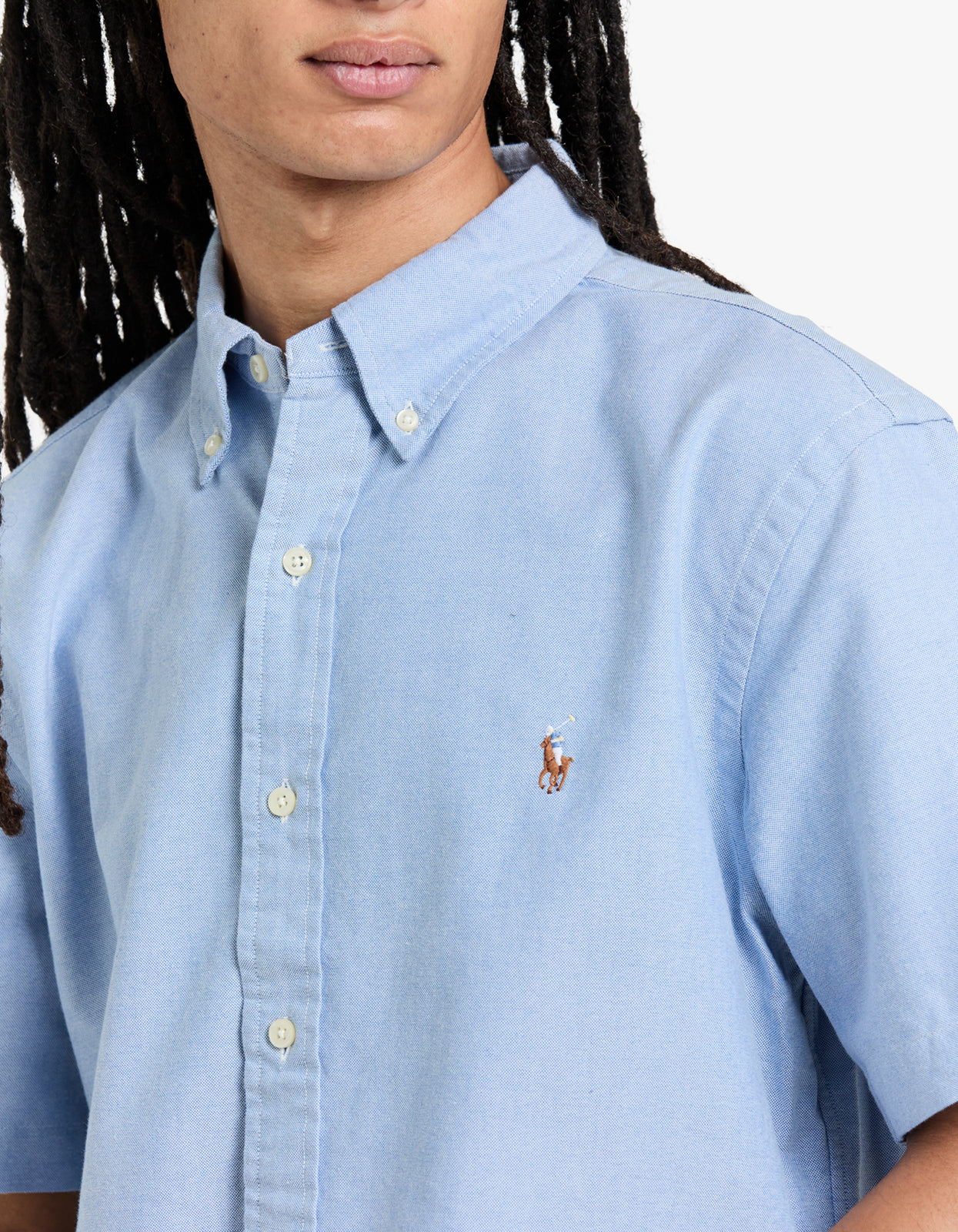 Custom Fit Short Sleeve Sport Shirt - BSR Blue Men’s shirt