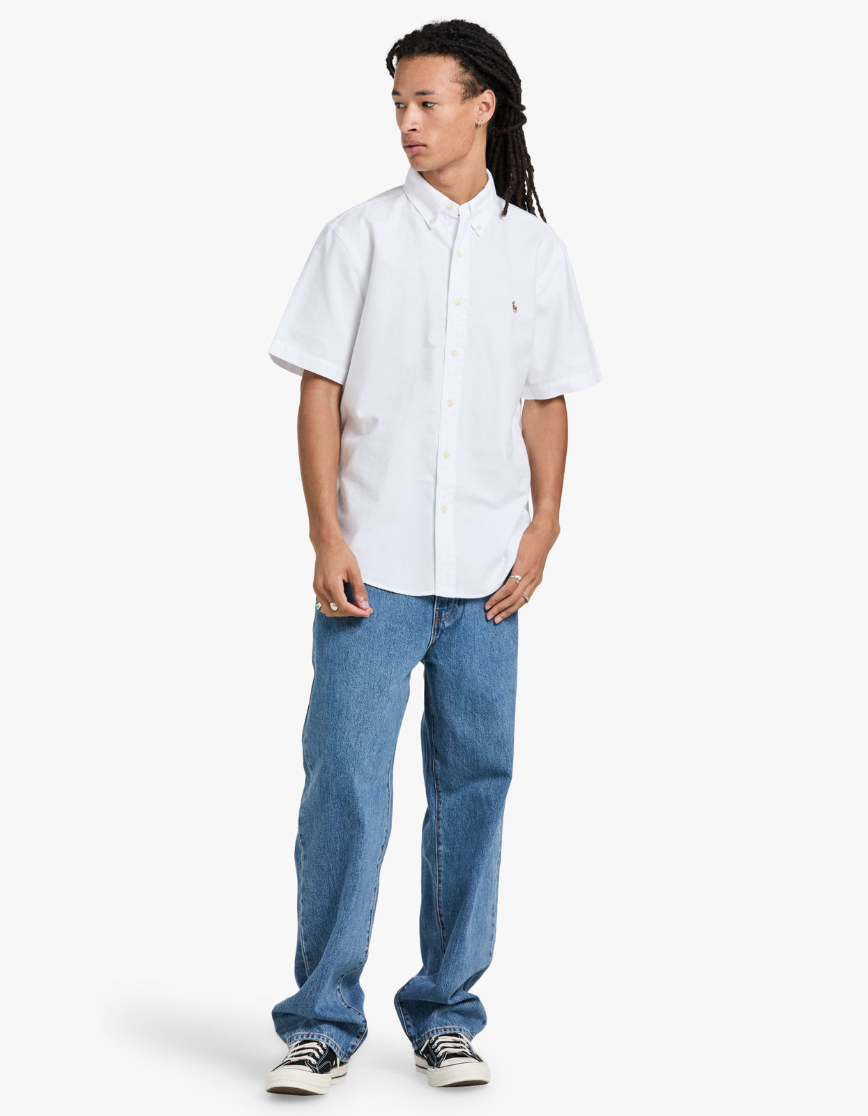 Custom Fit Short Sleeve Sport Shirt - White Men’s shirt