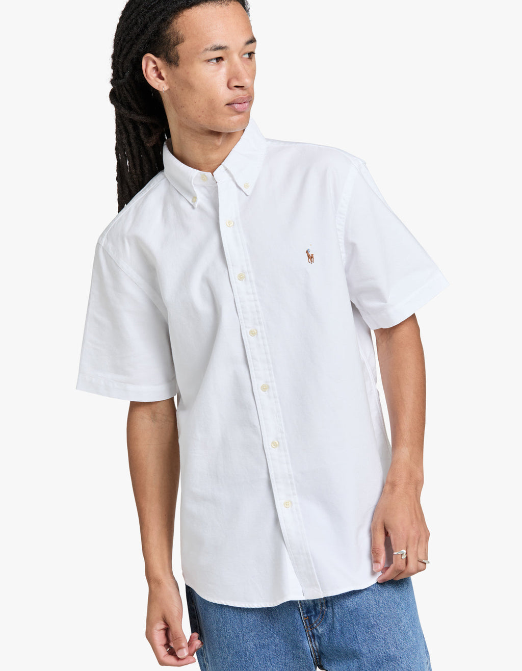 Custom Fit Short Sleeve Sport Shirt - White Men’s shirt