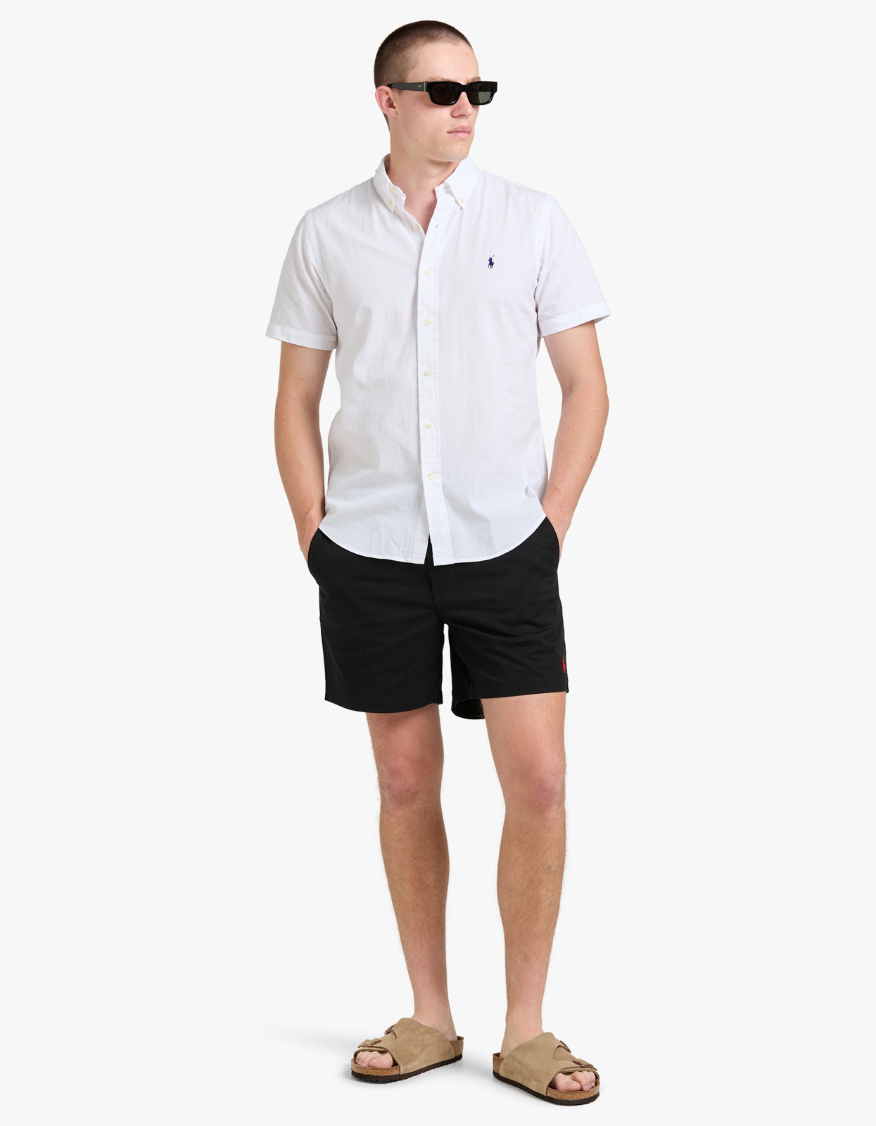 Custom Fit Seersucker Shirt - White Men’s shirt
