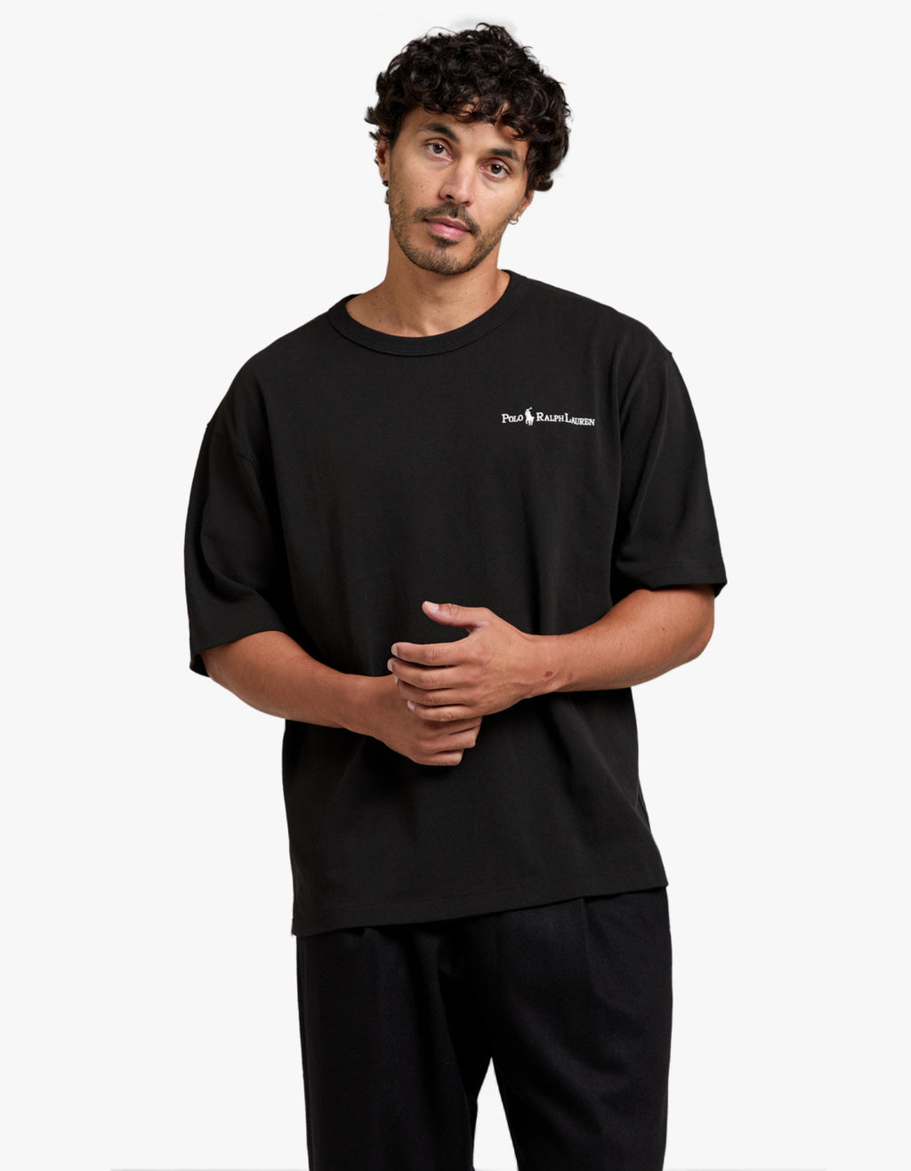 Relaxed Fit Logo Jersey T Shirt - Polo Black Men’s shirt
