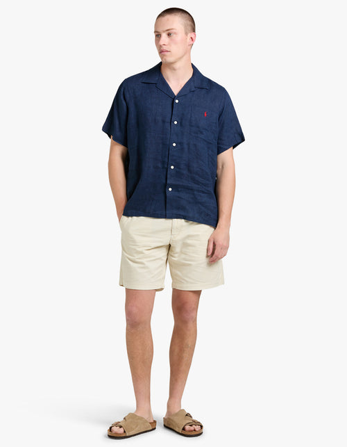 Classic Fit Linen Camp Shirt - Newport Navy shirt