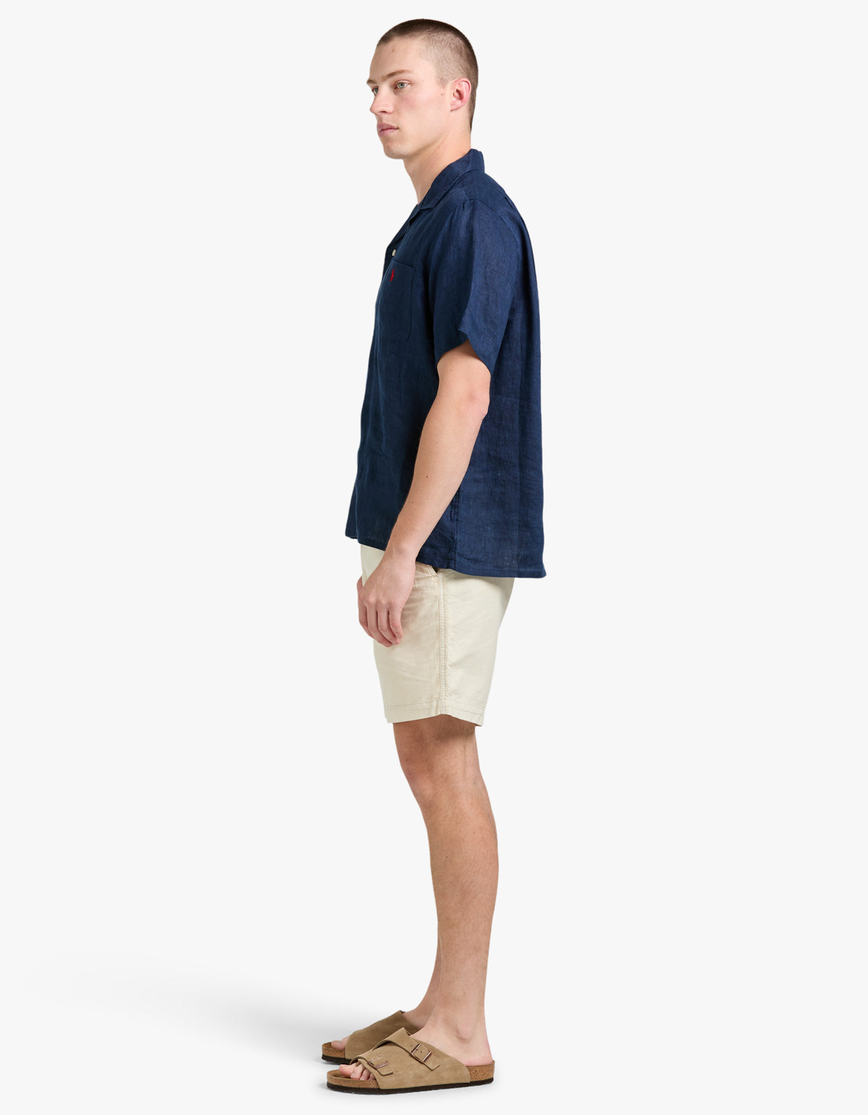 Classic Fit Linen Camp Shirt - Newport Navy shirt
