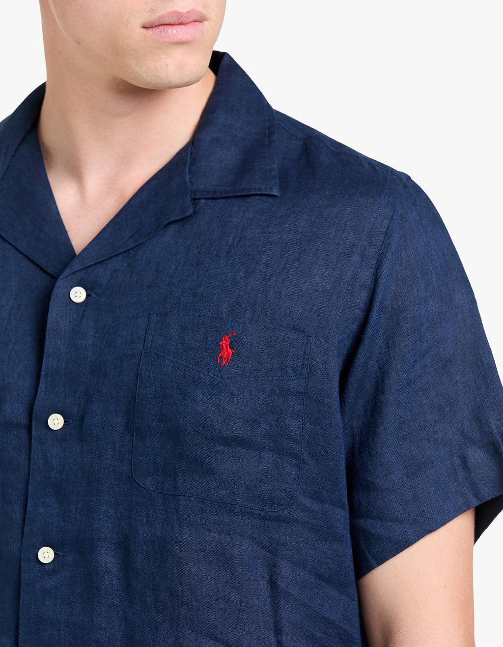Classic Fit Linen Camp Shirt - Newport Navy shirt