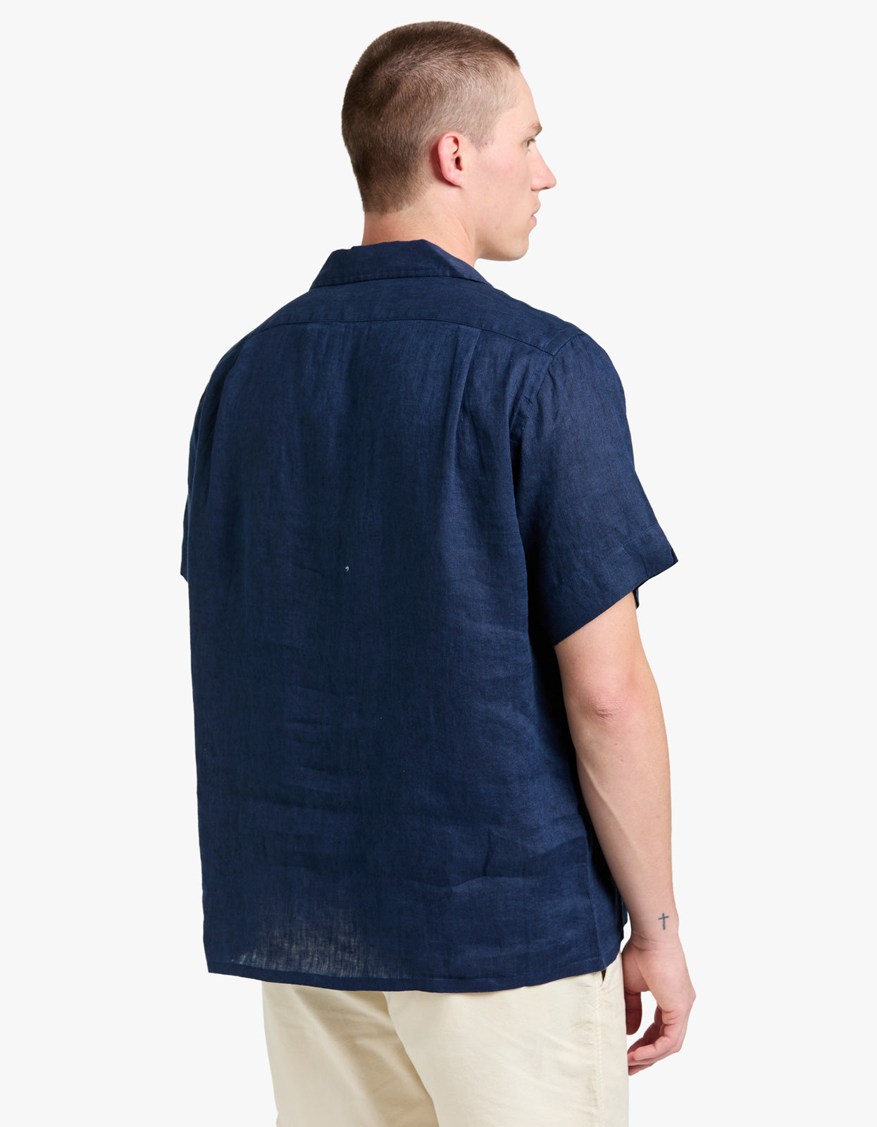 Classic Fit Linen Camp Shirt - Newport Navy shirt