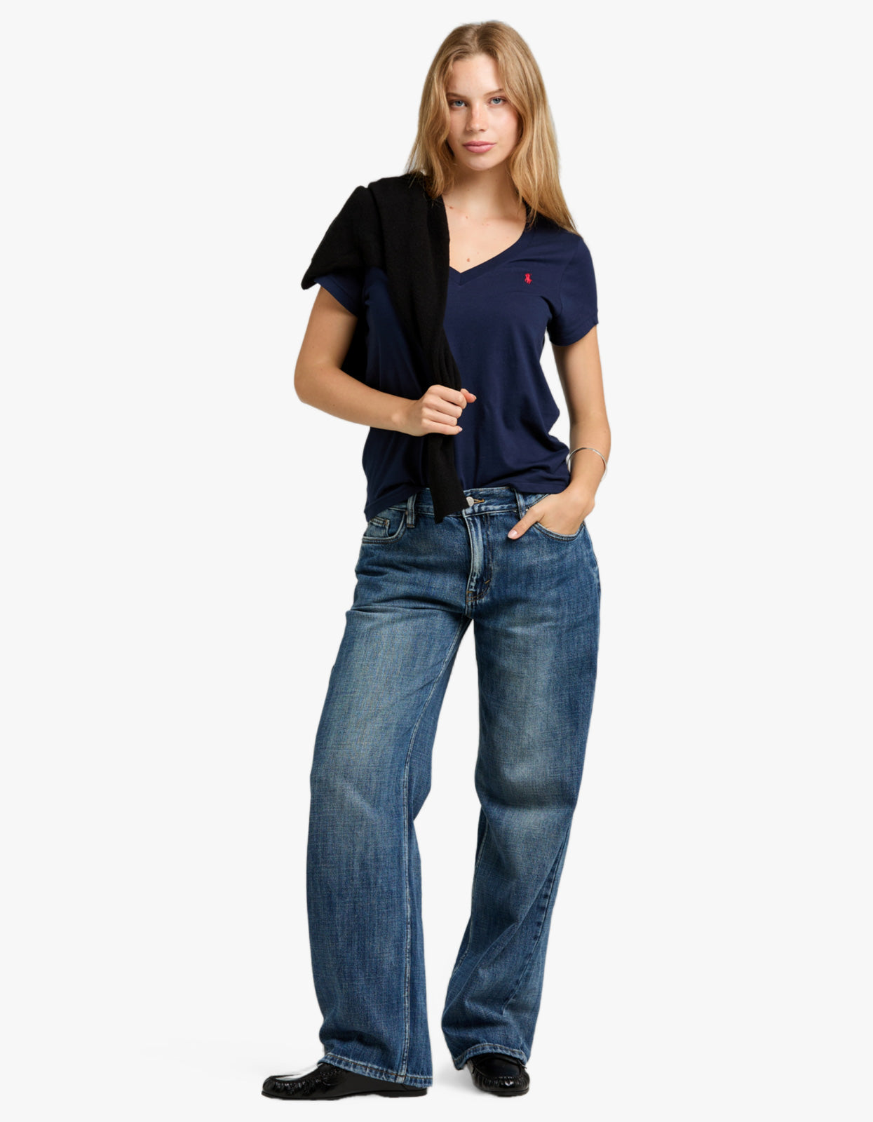 V Neck Short Sleeve T-Shirt - Cruise Navy shirt