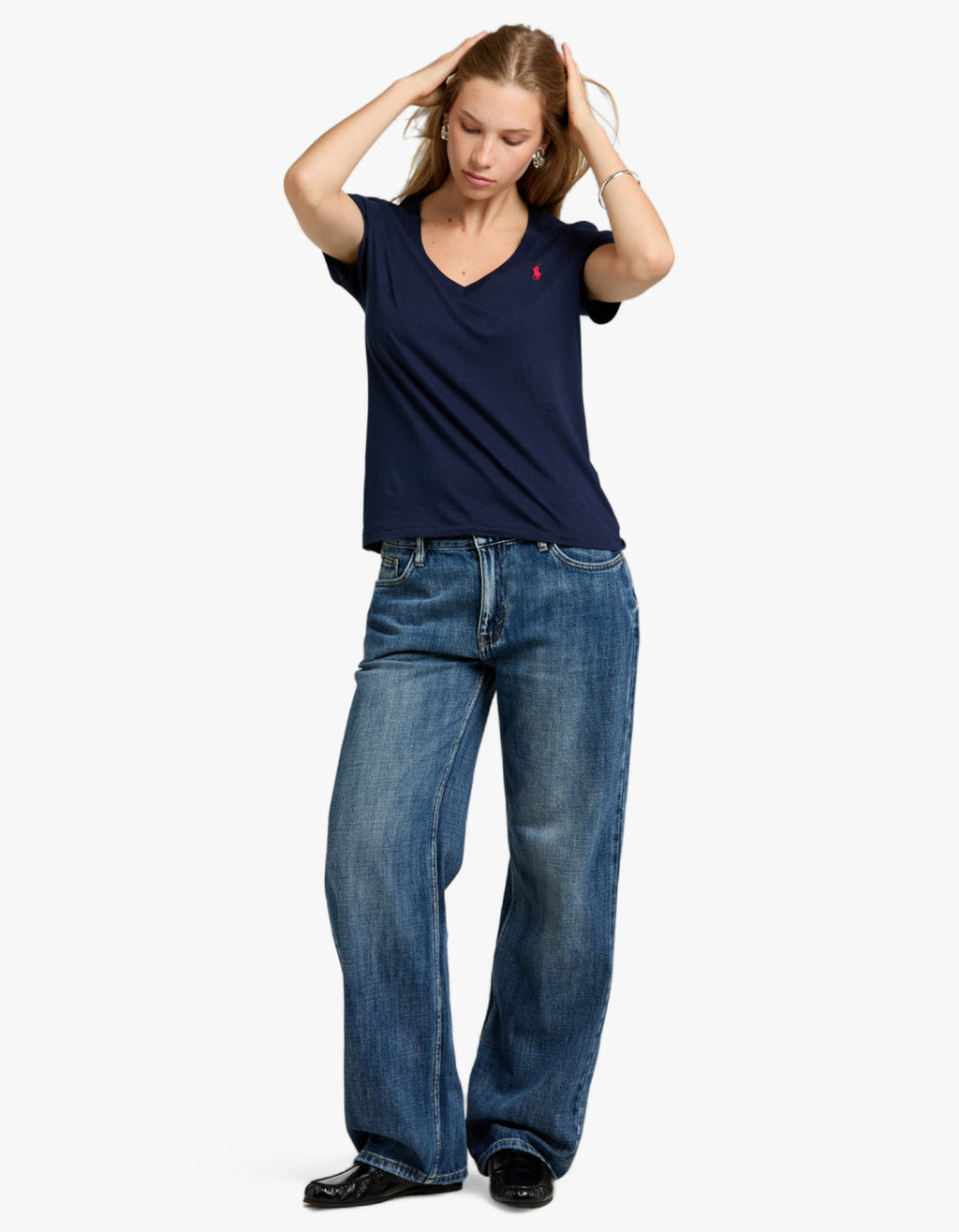 V Neck Short Sleeve T-Shirt - Cruise Navy shirt