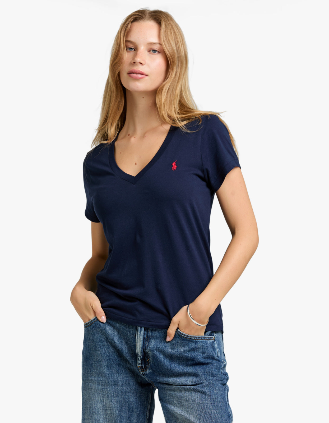 V Neck Short Sleeve T-Shirt - Cruise Navy shirt
