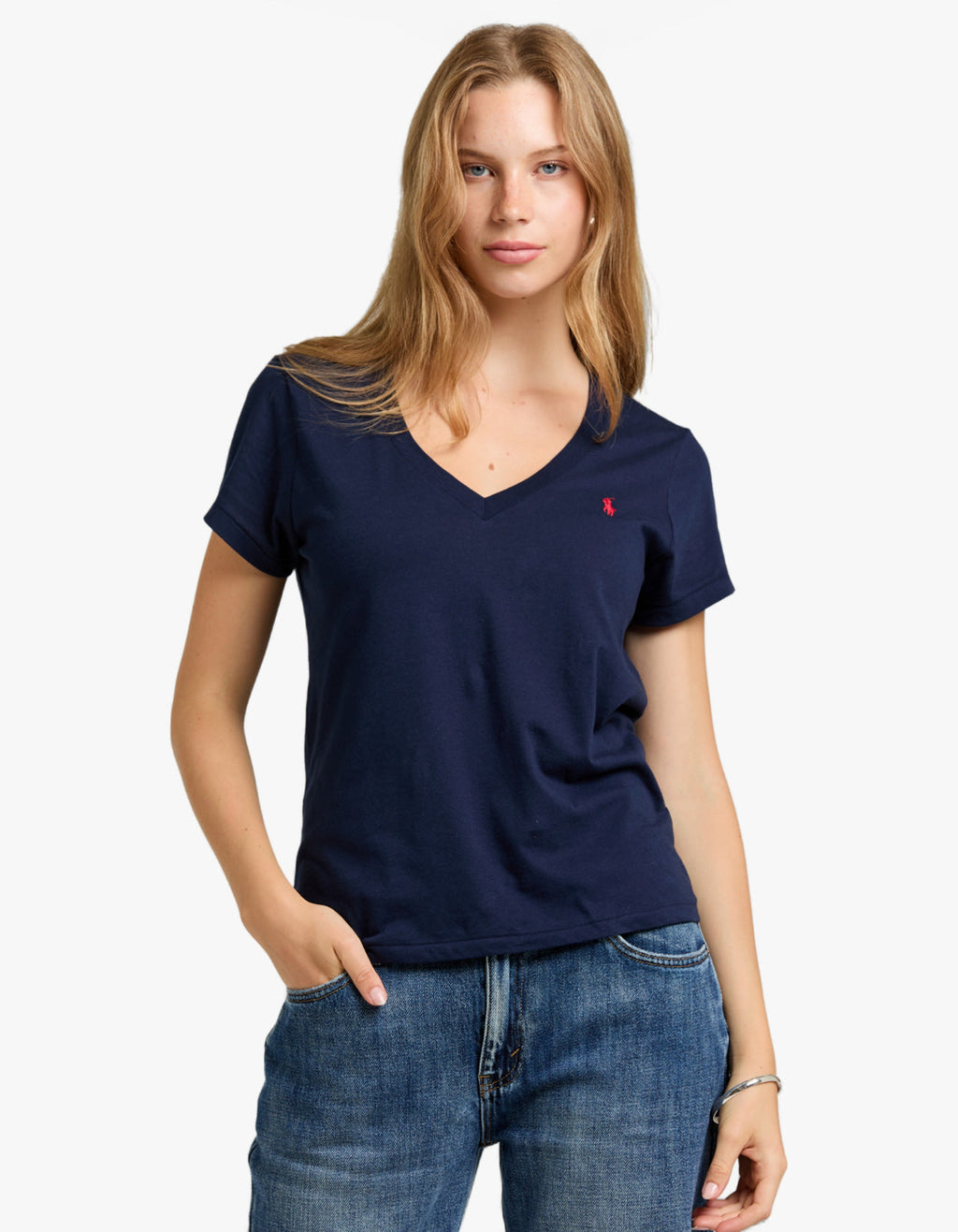 V Neck Short Sleeve T-Shirt - Cruise Navy shirt