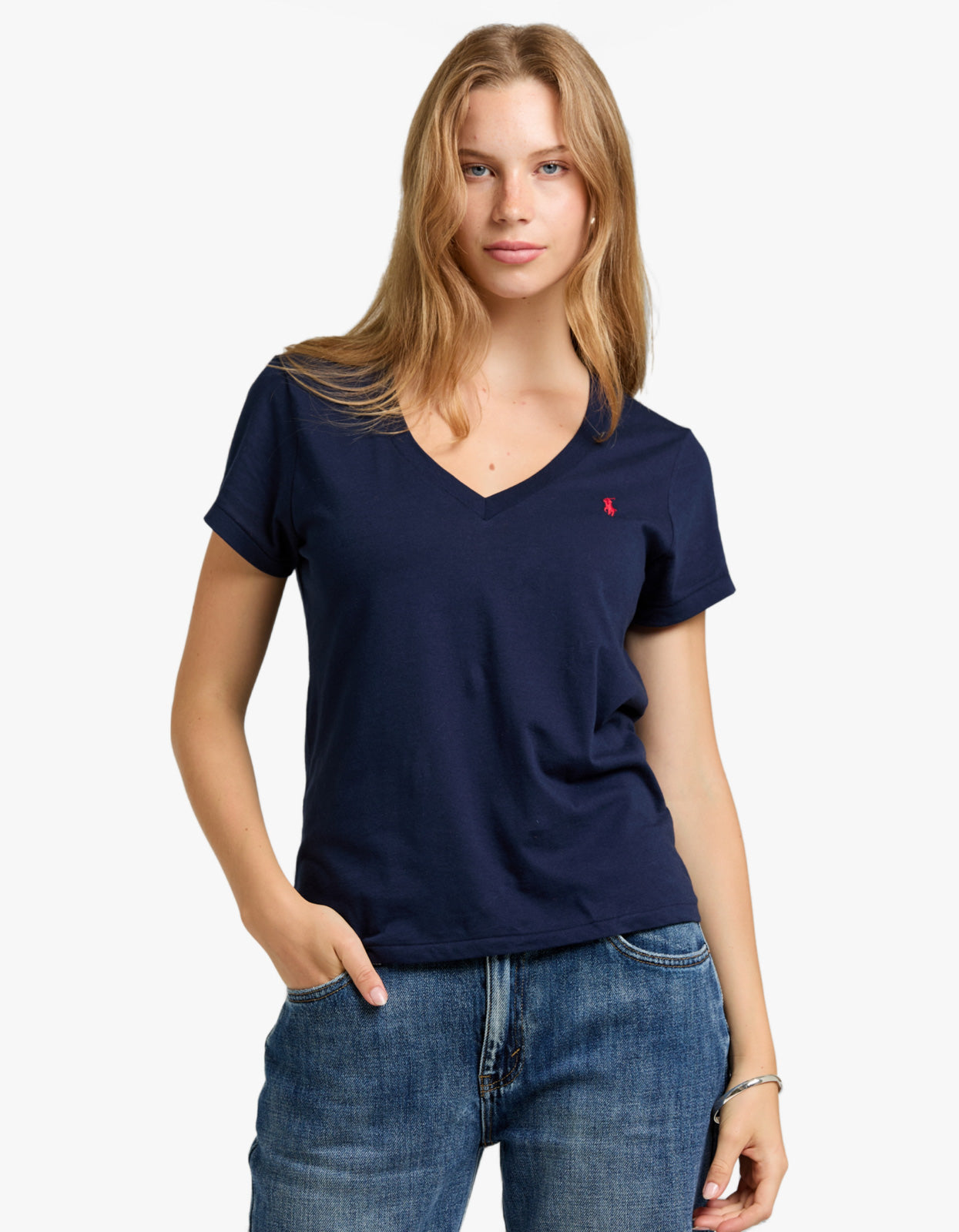 V Neck Short Sleeve T-Shirt - Cruise Navy shirt