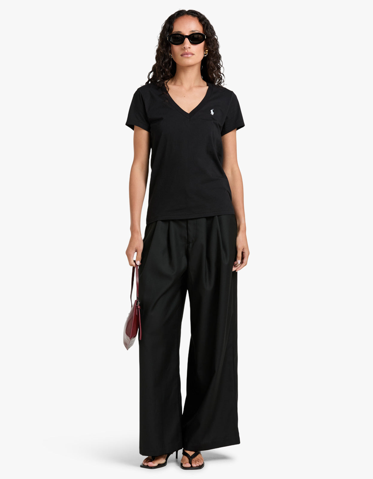 V Neck Short Sleeve T-Shirt - Black shirt