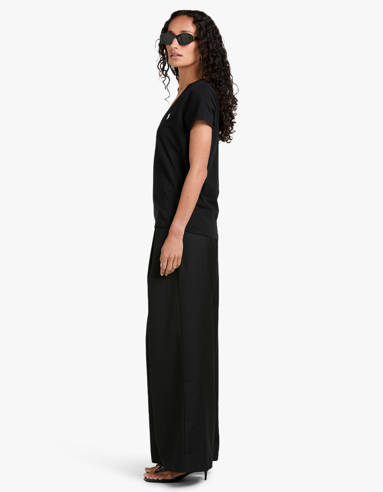 V Neck Short Sleeve T-Shirt - Black shirt