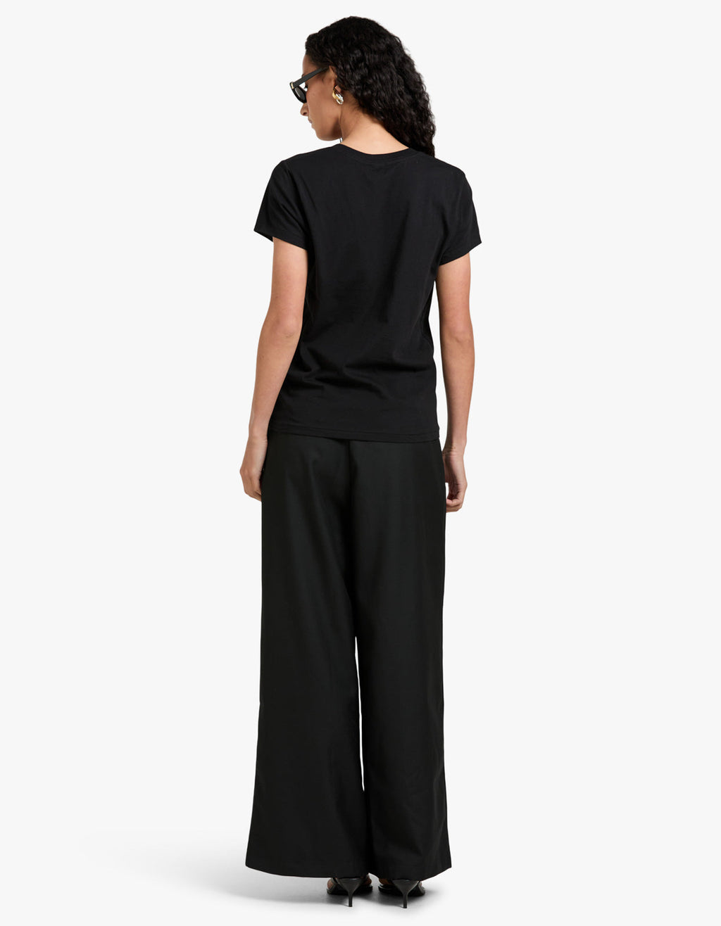 V Neck Short Sleeve T-Shirt - Black shirt