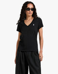 V Neck Short Sleeve T-Shirt - Black shirt