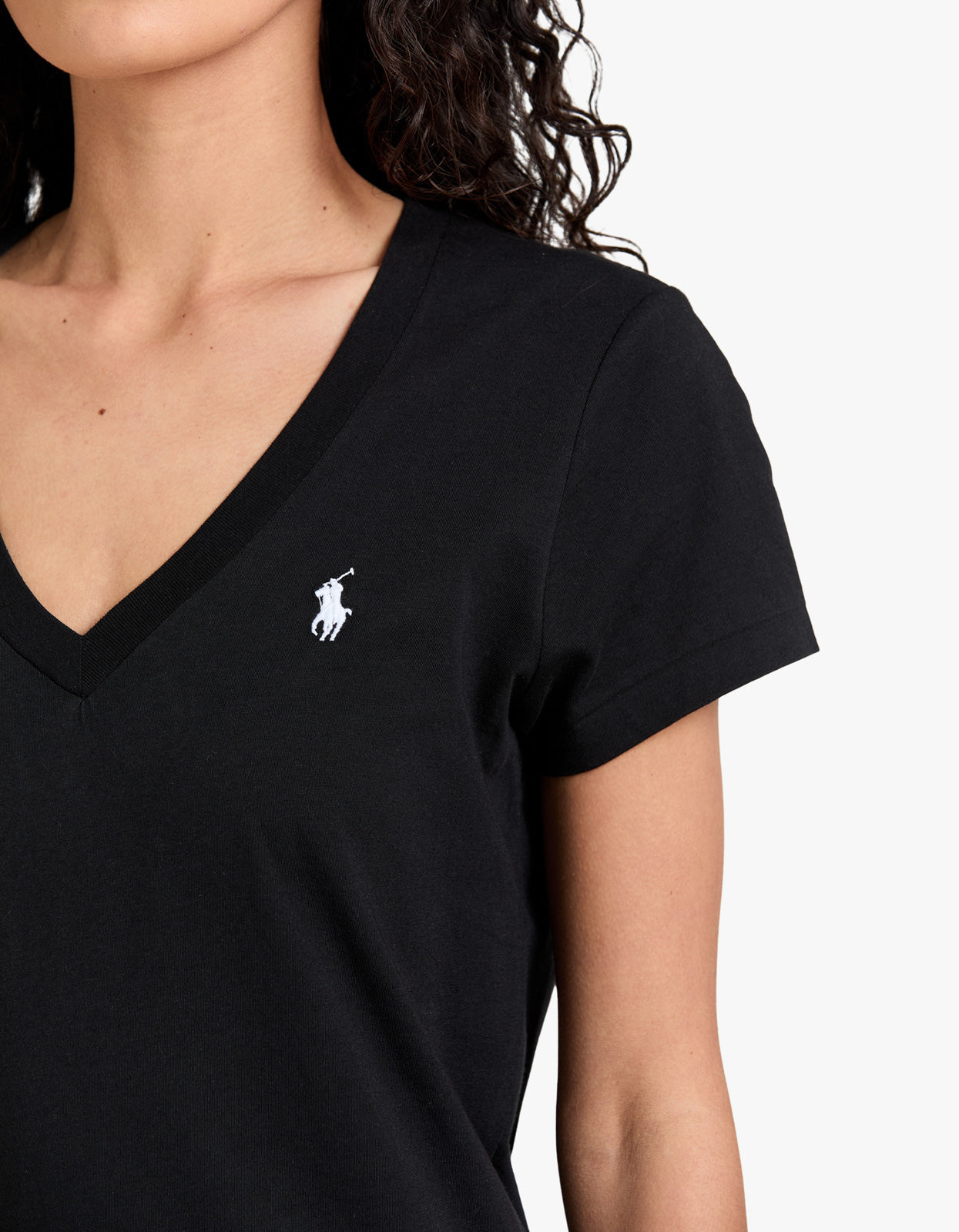 V Neck Short Sleeve T-Shirt - Black shirt