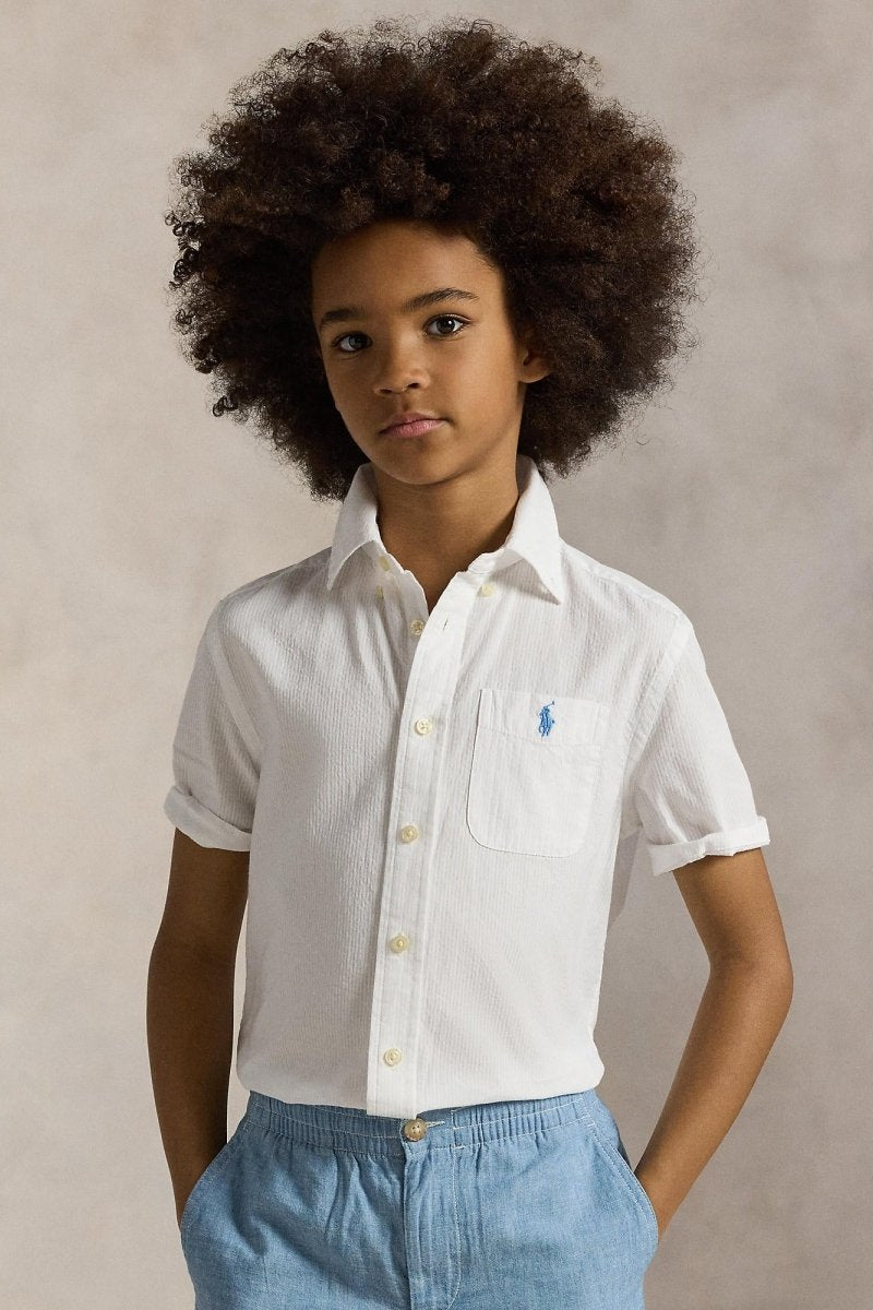 Polo Ralph Lauren Boys Short Sleeve Seersucker Shirt shirt