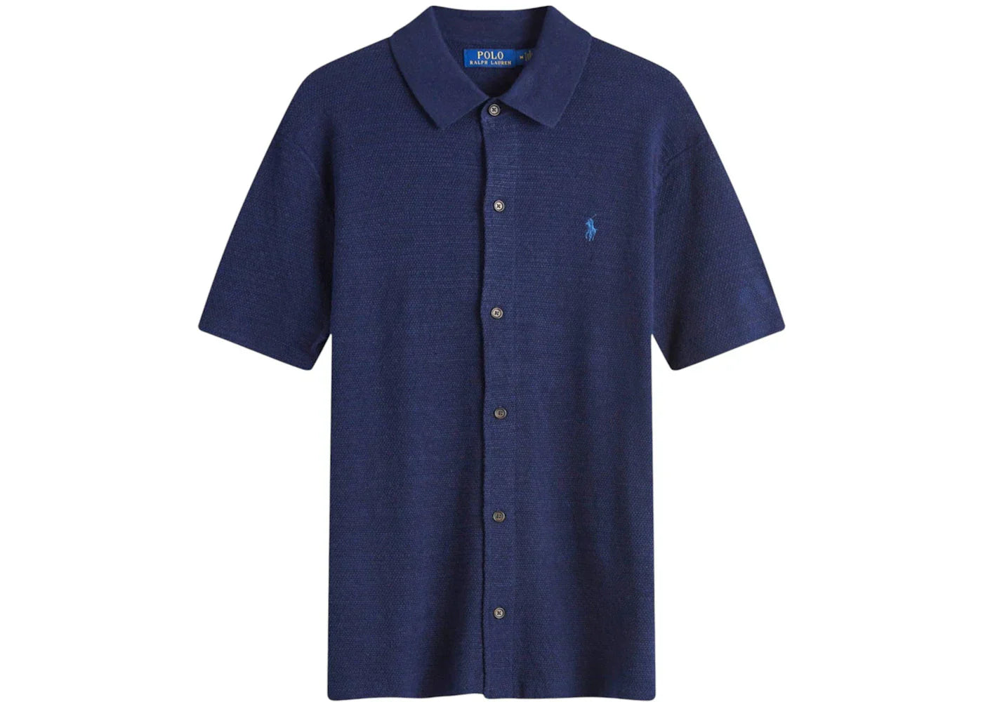 Polo Ralph Lauren Button Through Knitted Polo Shirt Bright Navy Men’s shirt