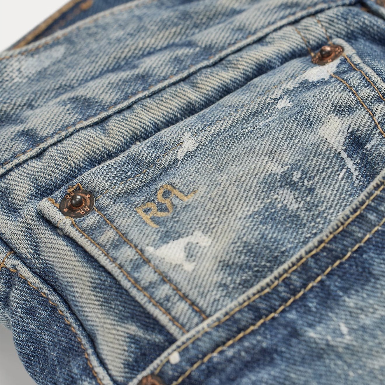 RRL By Ralph Lauren Straight Fit Distressed Jean Fenimore Washmen's pants